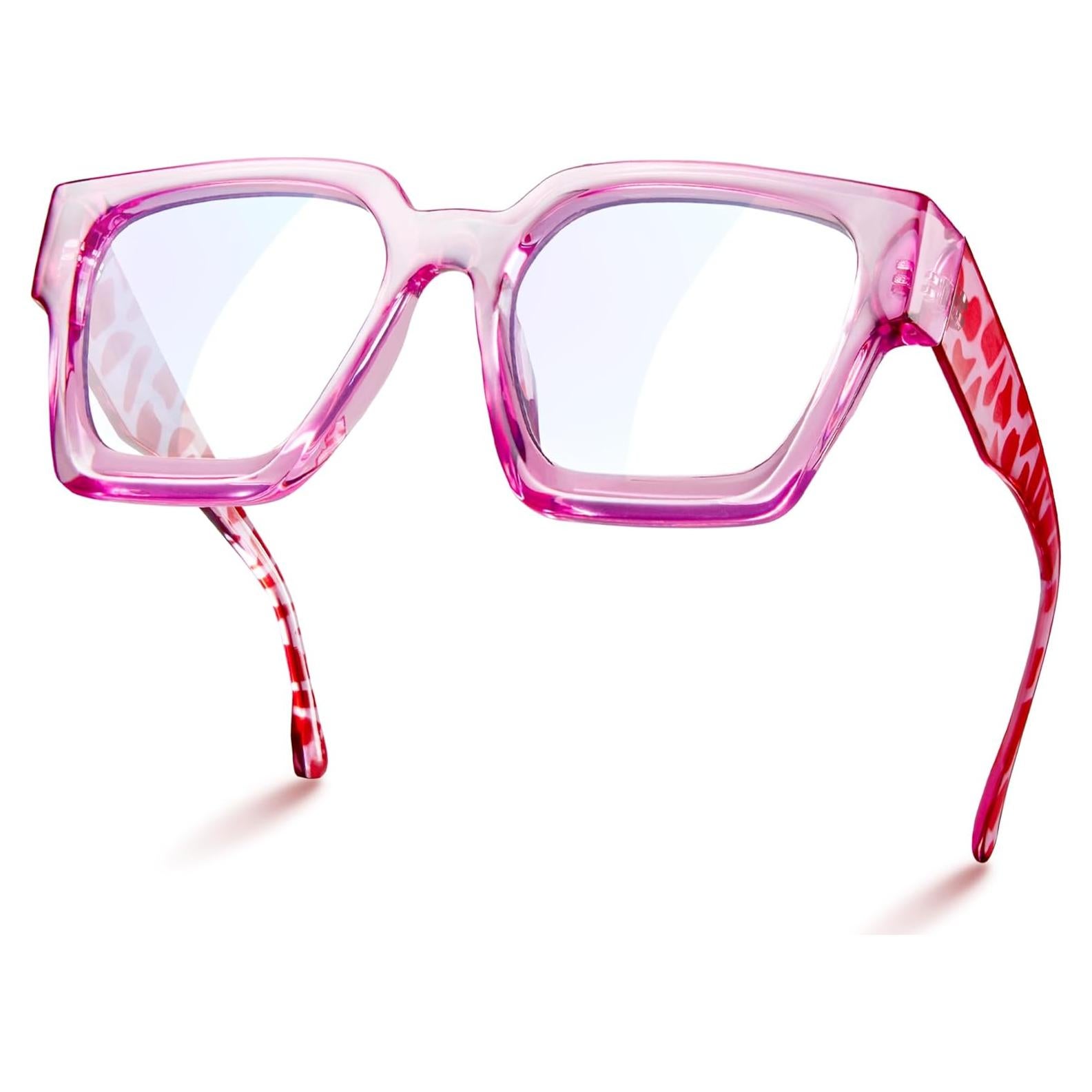 Gafas de luz azul oversized para mujer - Marco preppy chic