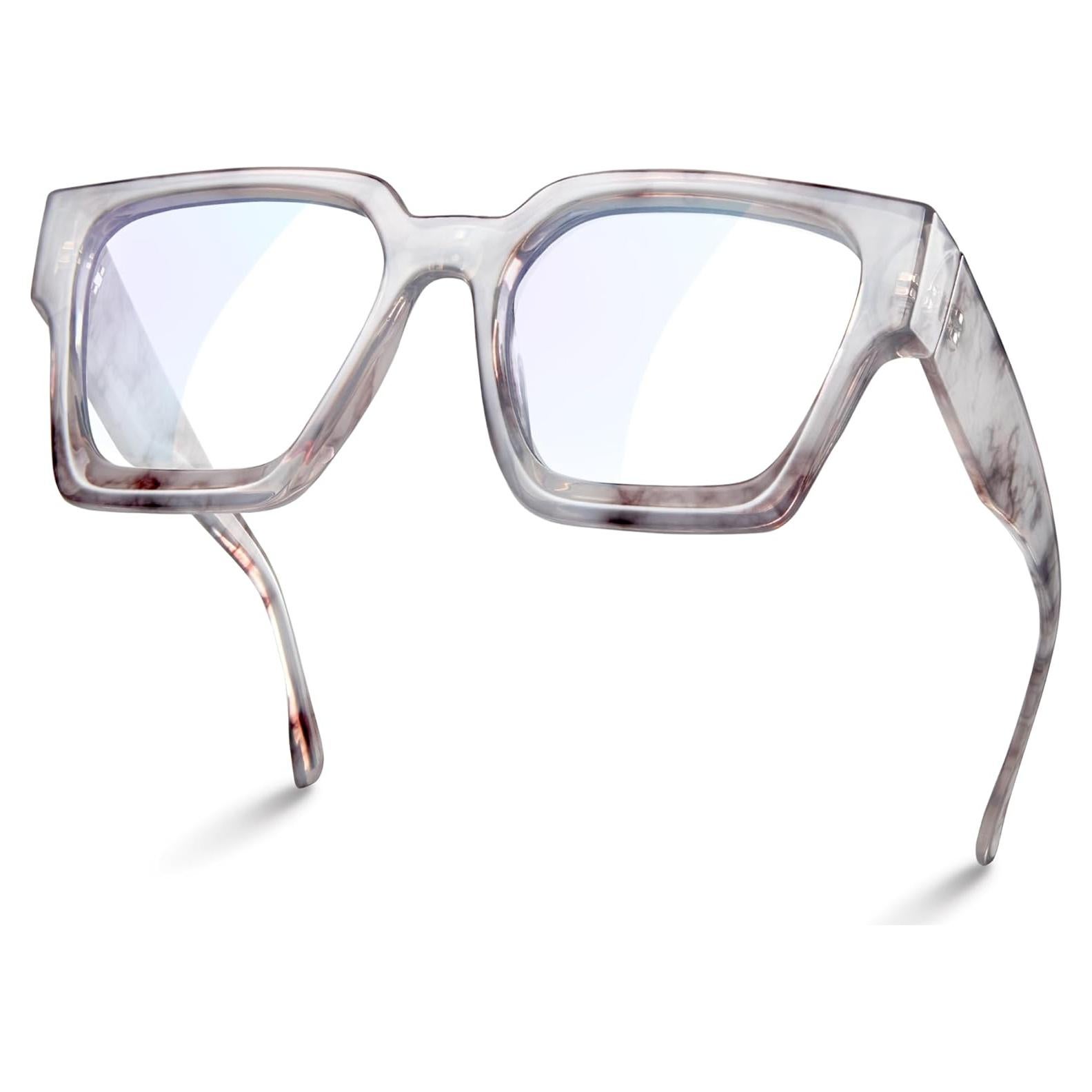 Gafas de luz azul oversized para mujer - Marco preppy chic