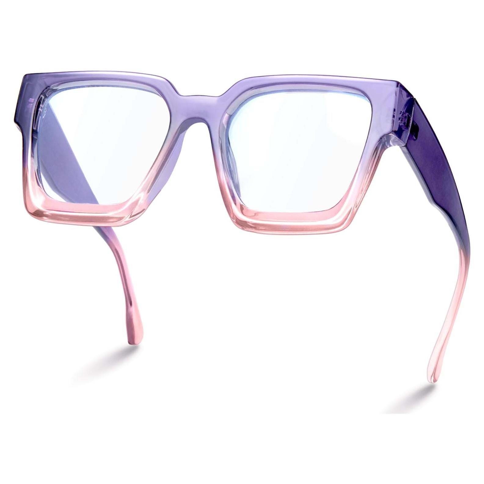 Gafas de luz azul oversized para mujer - Marco preppy chic