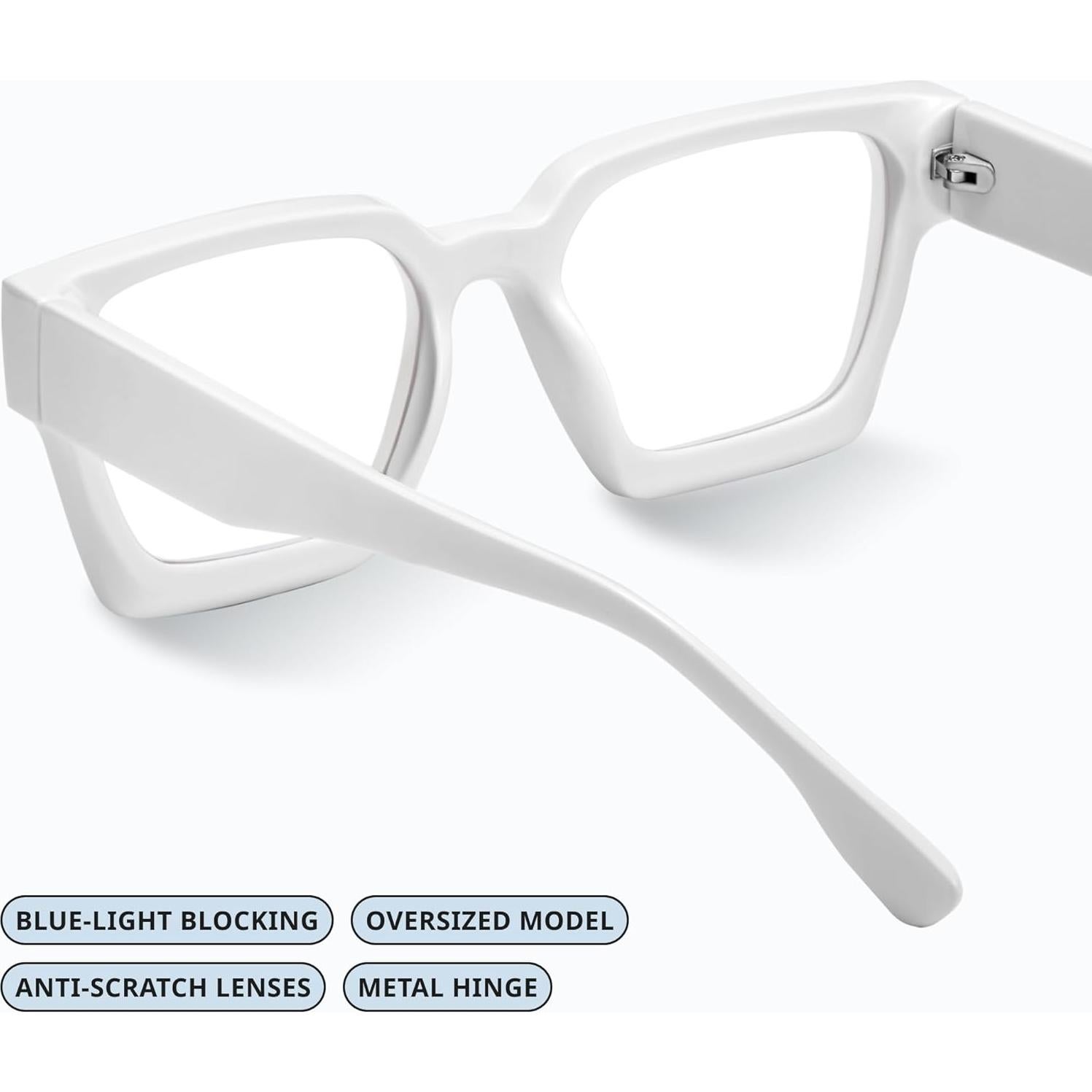 Gafas de luz azul oversized para mujer - Marco chic UV400