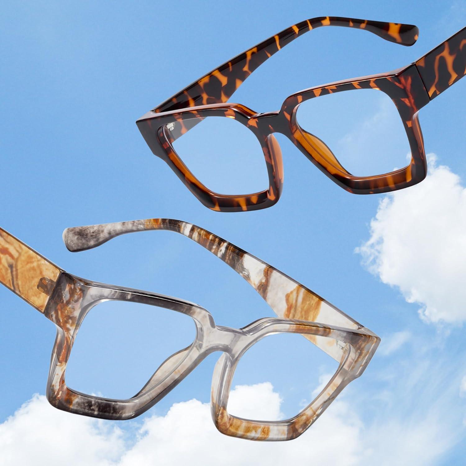 Gafas de luz azul oversized para mujer - Marco chic UV400