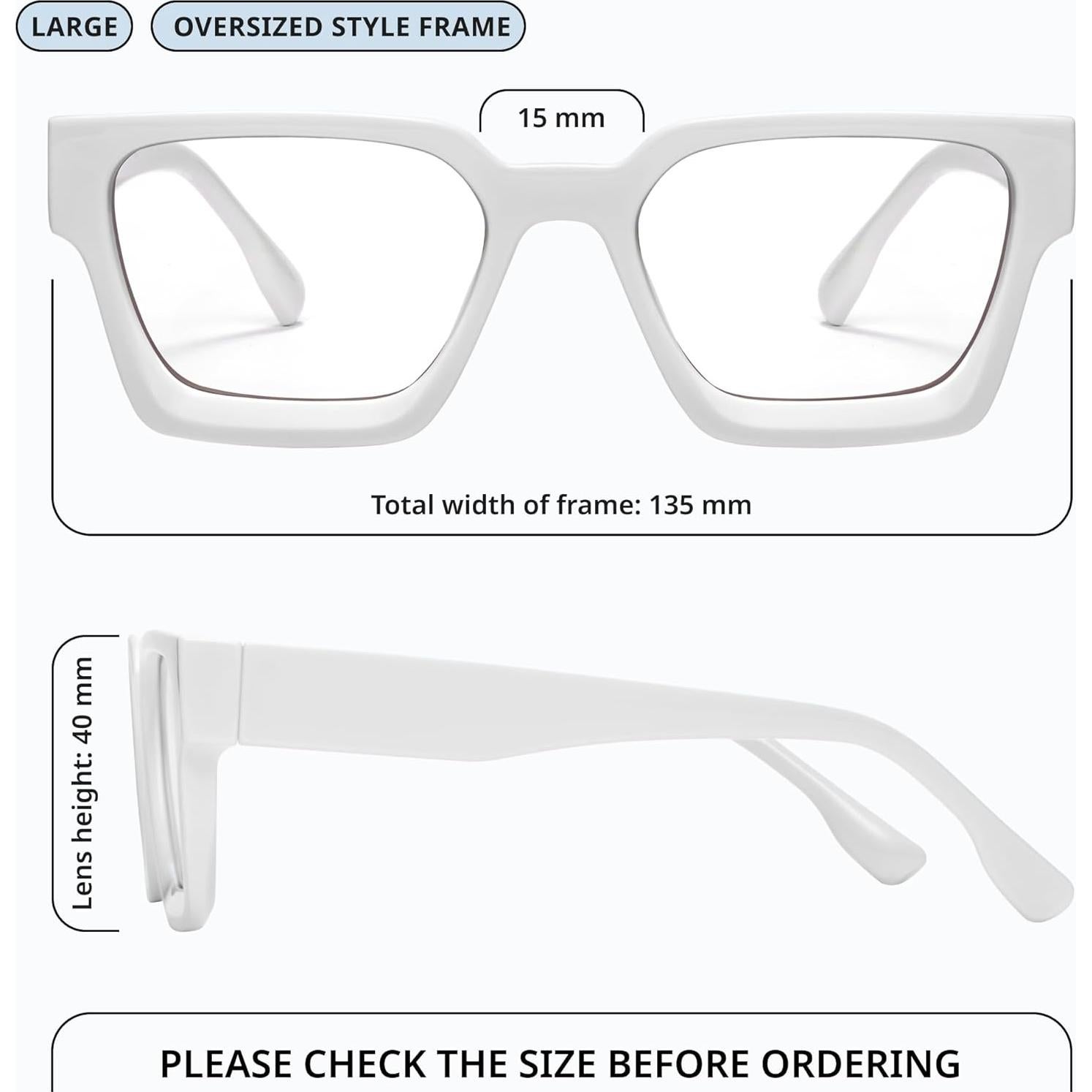 Gafas de luz azul oversized para mujer - Marco chic UV400