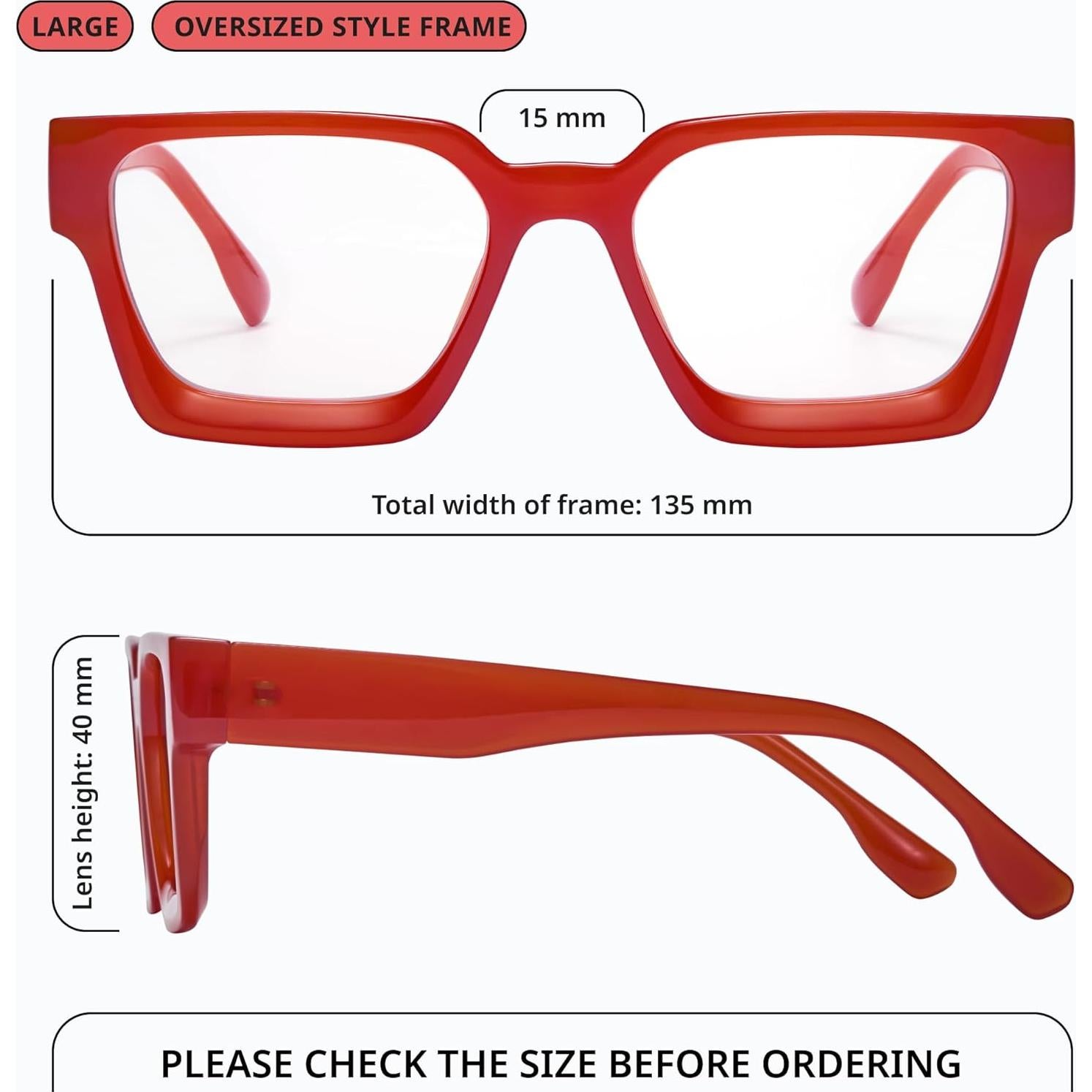 Gafas de luz azul oversized Livho para mujer - Anti fatiga ocular