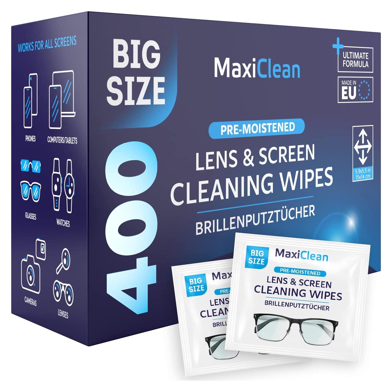 Toallitas para Lentes Maxi Clean 400 Pre-humedecidas