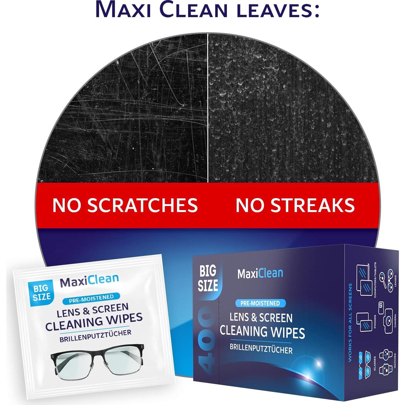 Toallitas para Lentes Maxi Clean 400 Pre-humedecidas