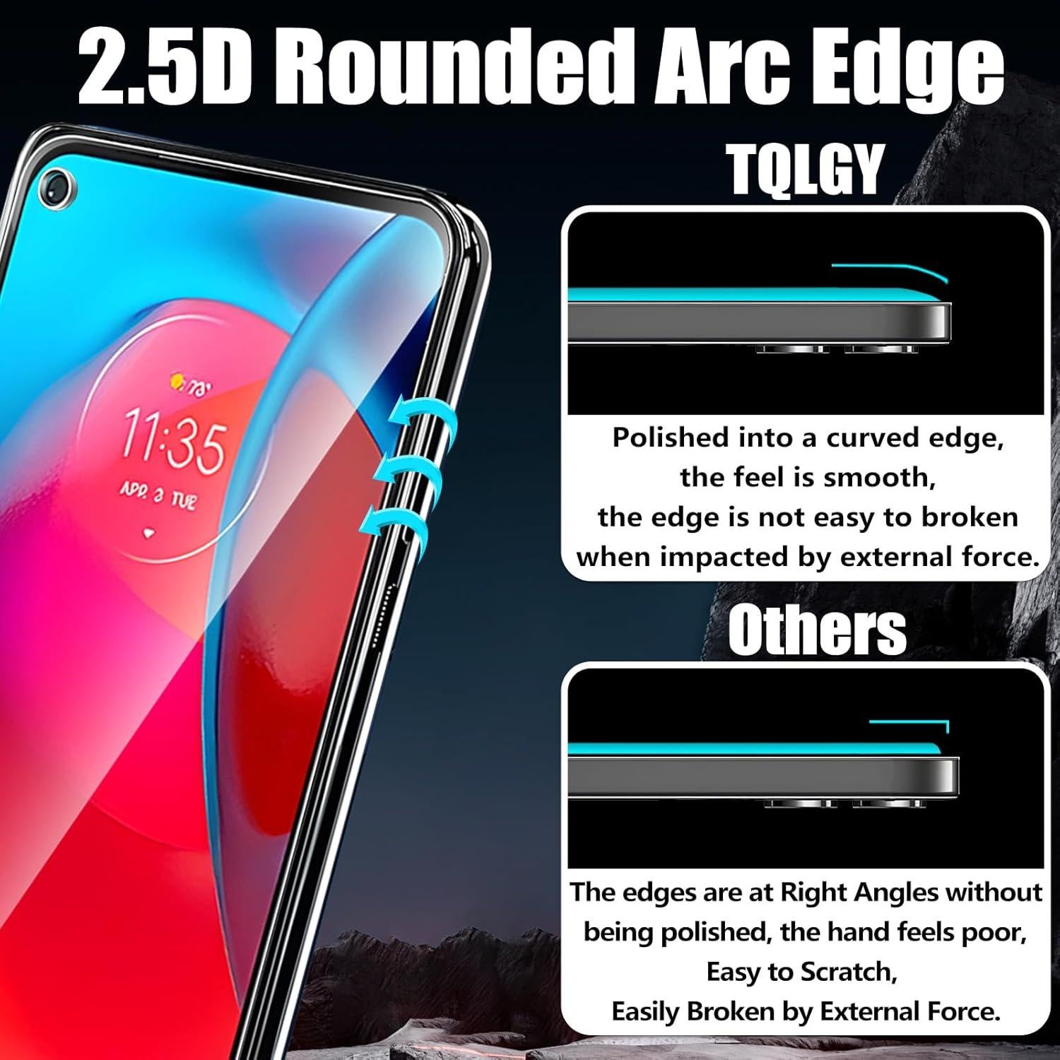 Protector de Pantalla TQLGY para Moto G Stylus 5G 2021 - 3 Pzas