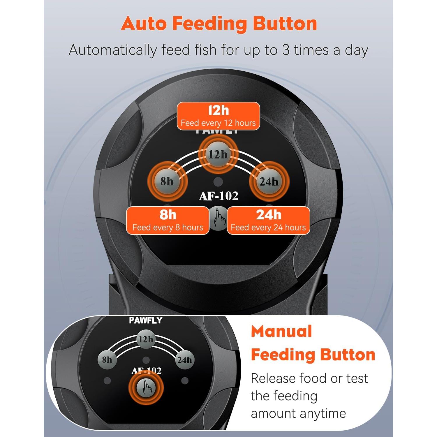 Alimentador Automático de Peces Pawfly 100/200 ml con Temporizador