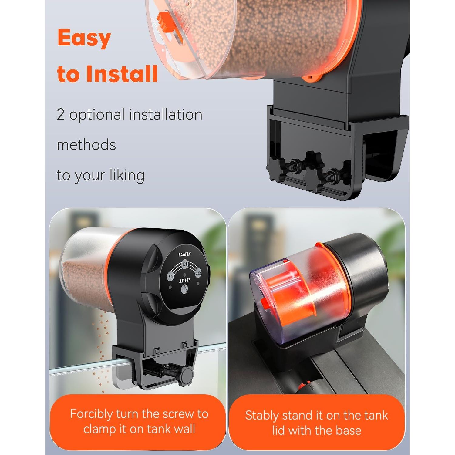 Alimentador Automático de Peces Pawfly 100/200 ml con Temporizador