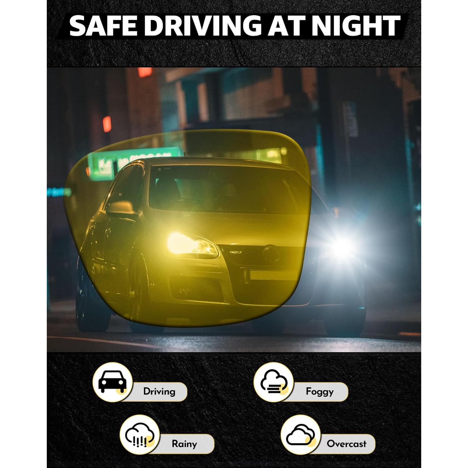 Gafas de Visión Nocturna SODQW Amarillas Polarizadas Mujer