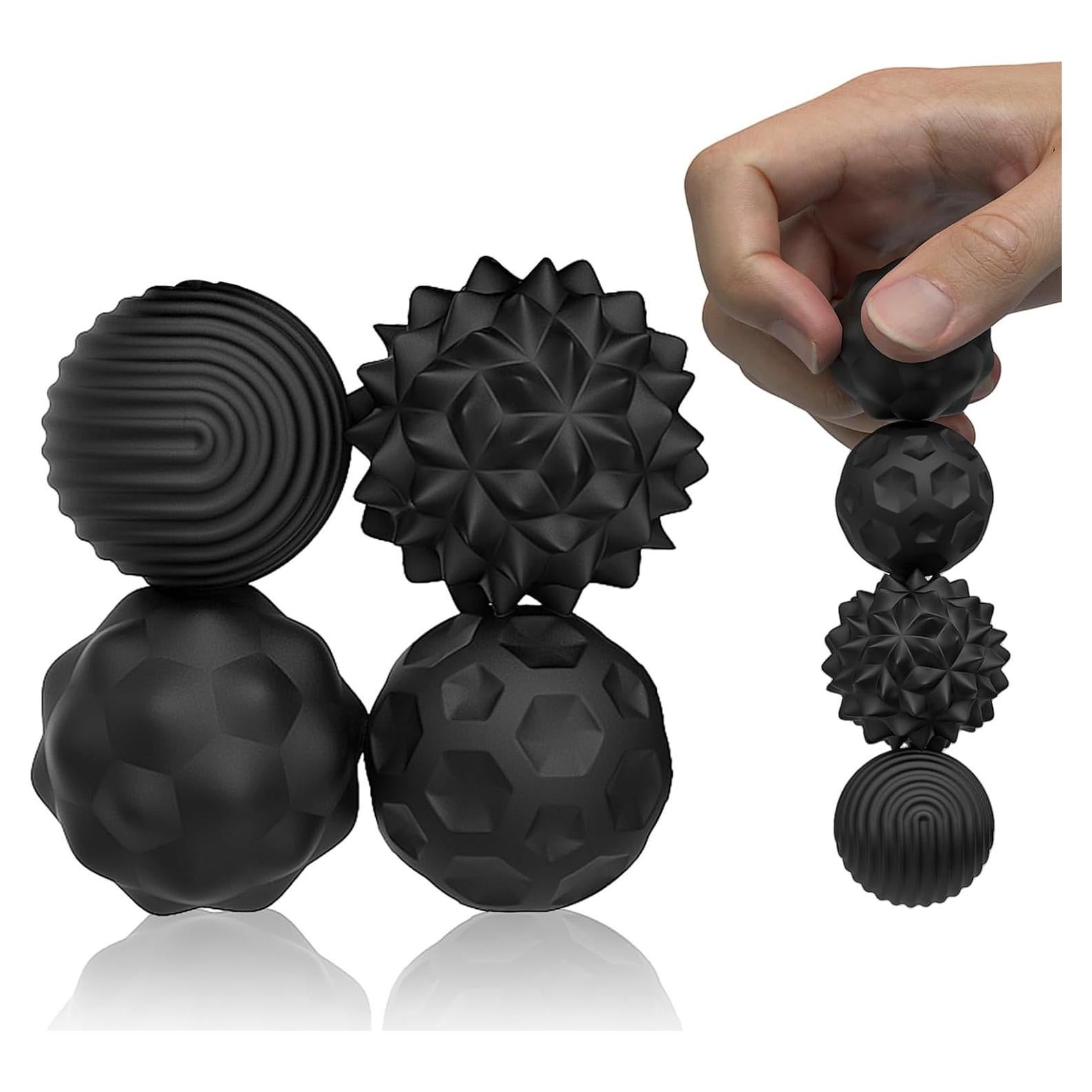 4 Bolas Antiestrés Magnéticas LACEVINE Silicona Negra 181g