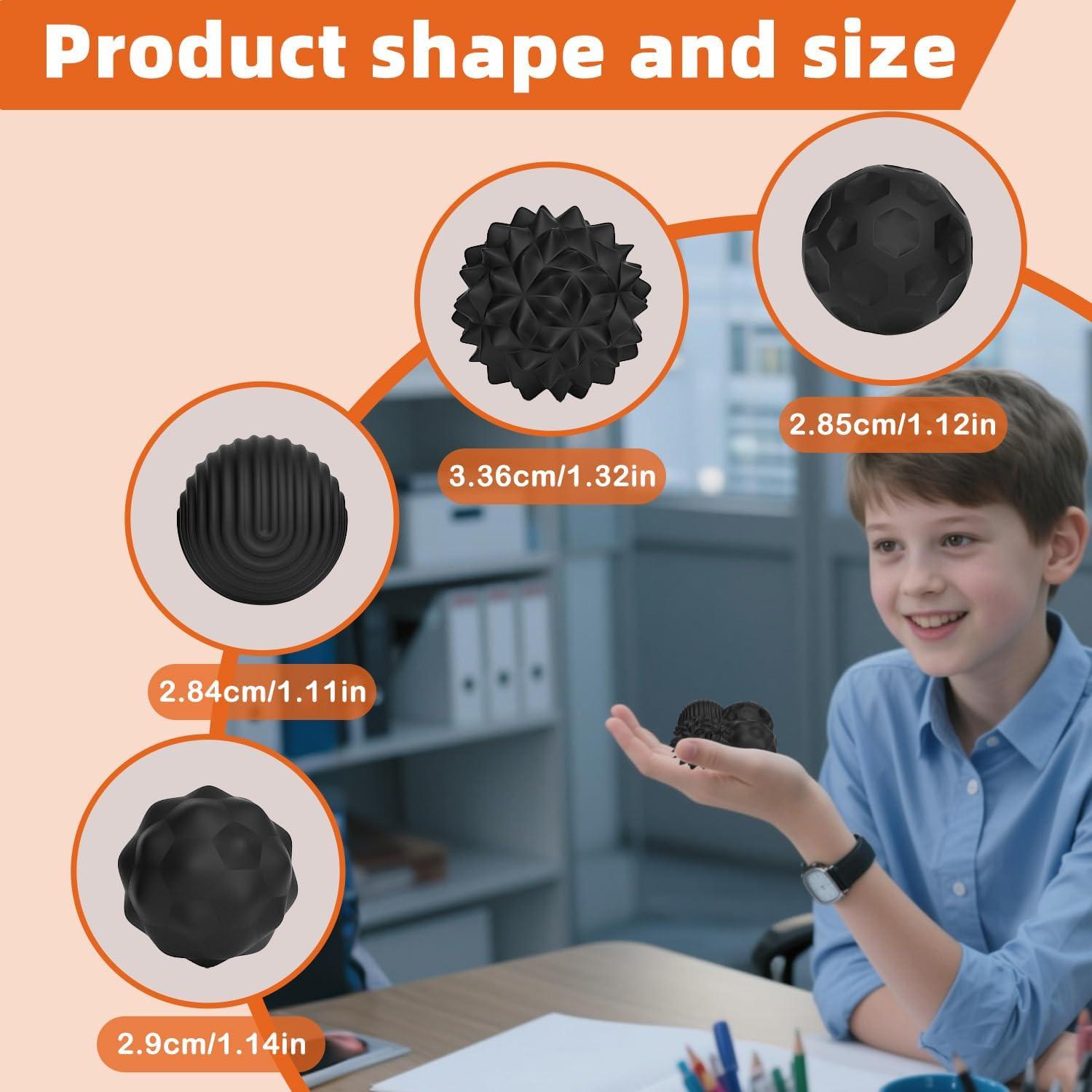 4 Bolas Antiestrés Magnéticas LACEVINE Silicona Negra 181g