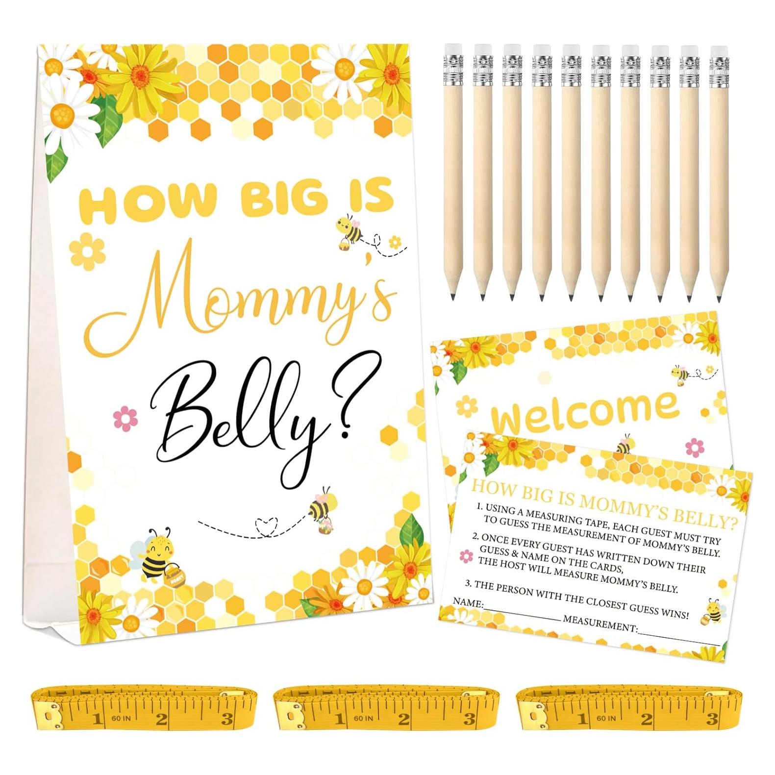 Juego de Adivinanzas Baby Shower WNINK - Tema Abeja 64 Pcs