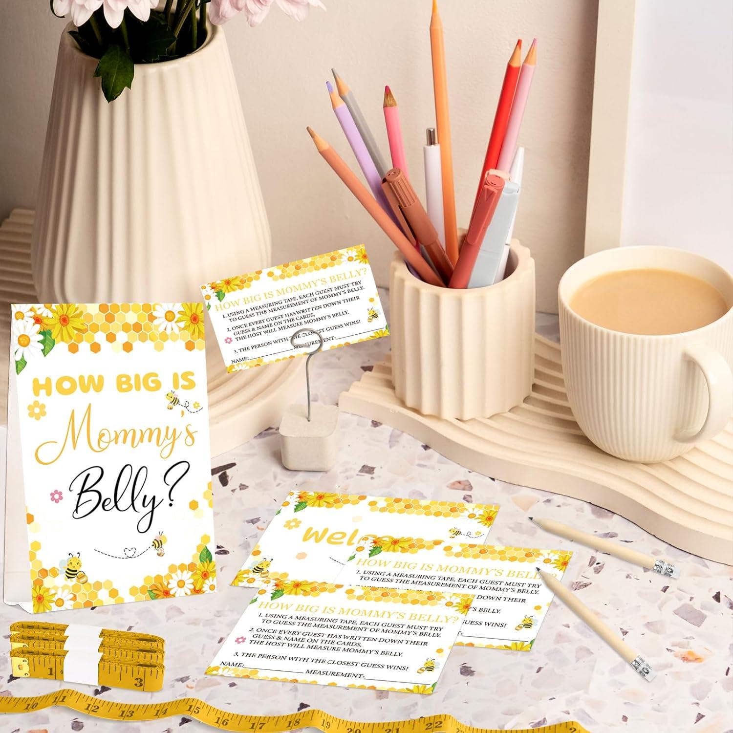 Juego de Adivinanzas Baby Shower WNINK - Tema Abeja 64 Pcs