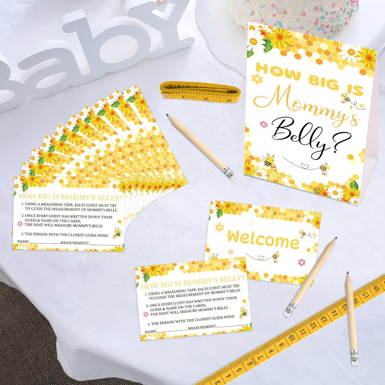 Juego de Adivinanzas Baby Shower WNINK - Tema Abeja 64 Pcs