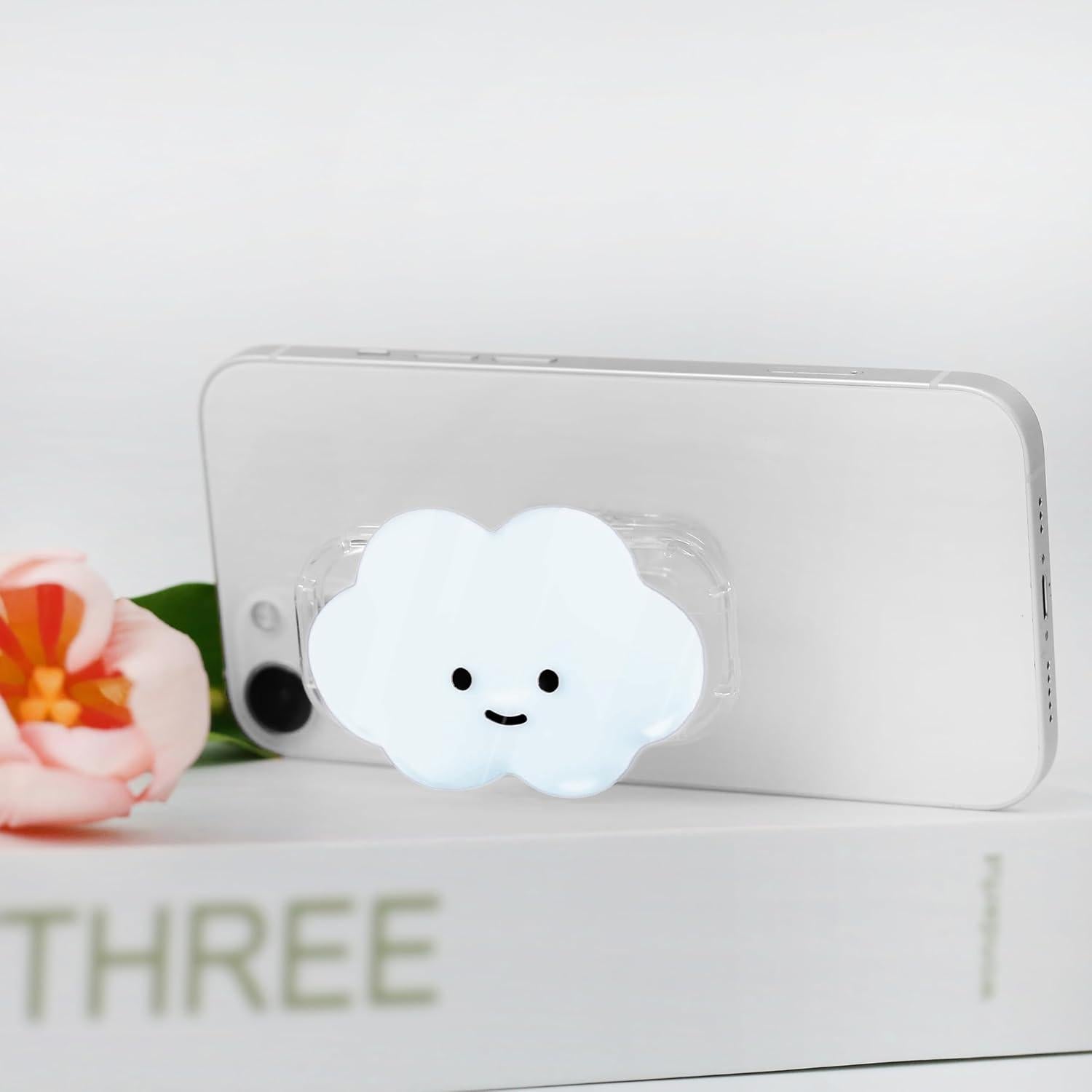 Soporte para teléfono colapsable Rwotlls nube 2D azul