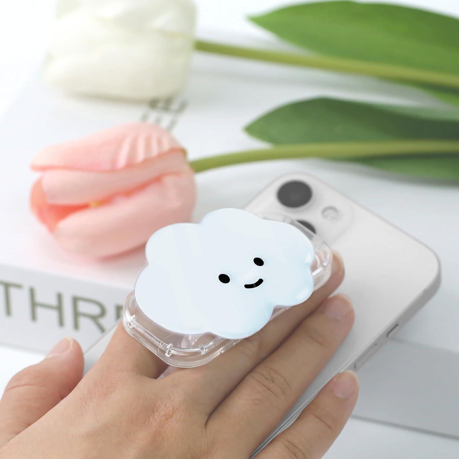 Soporte para teléfono colapsable Rwotlls nube 2D azul