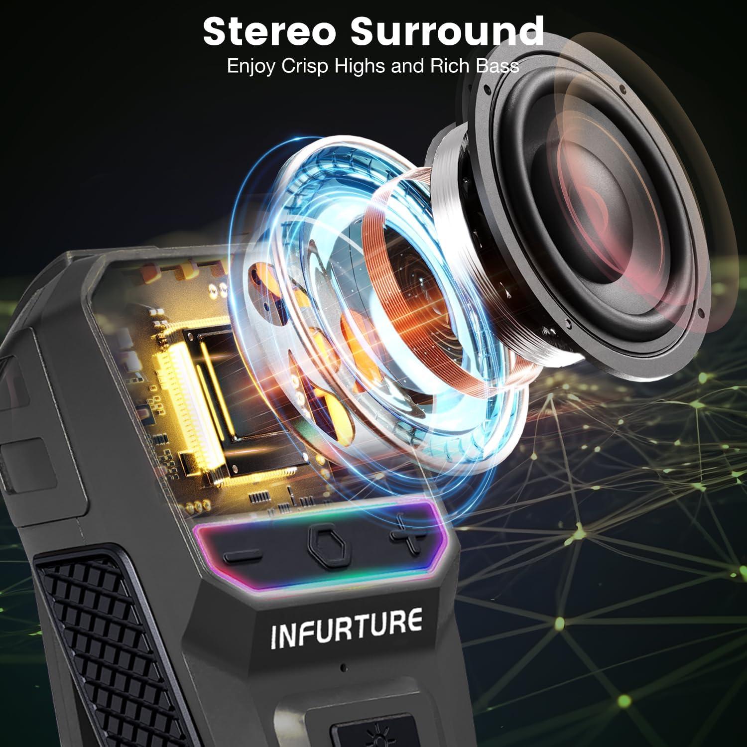 Altavoz Bluetooth INFURTURE BH127AU Portátil Impermeable Negro