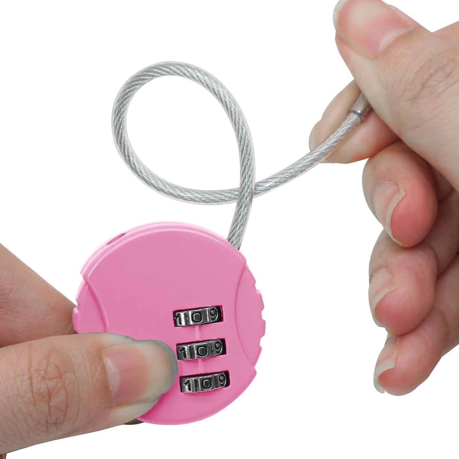 Paquete de 4 Candados de Combinación Bonsicoky 3 Dígitos