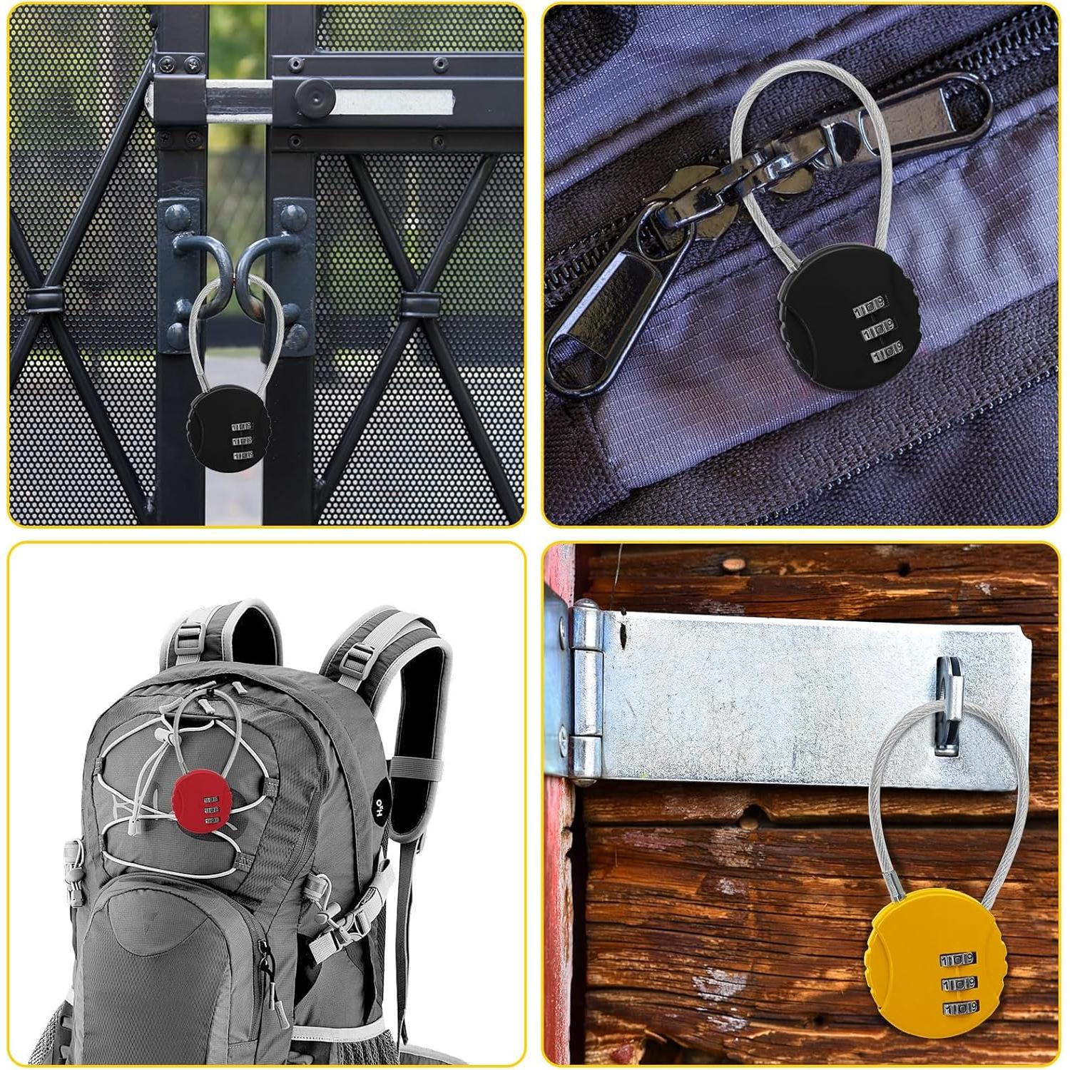 Paquete de 4 Candados de Combinación Bonsicoky 3 Dígitos