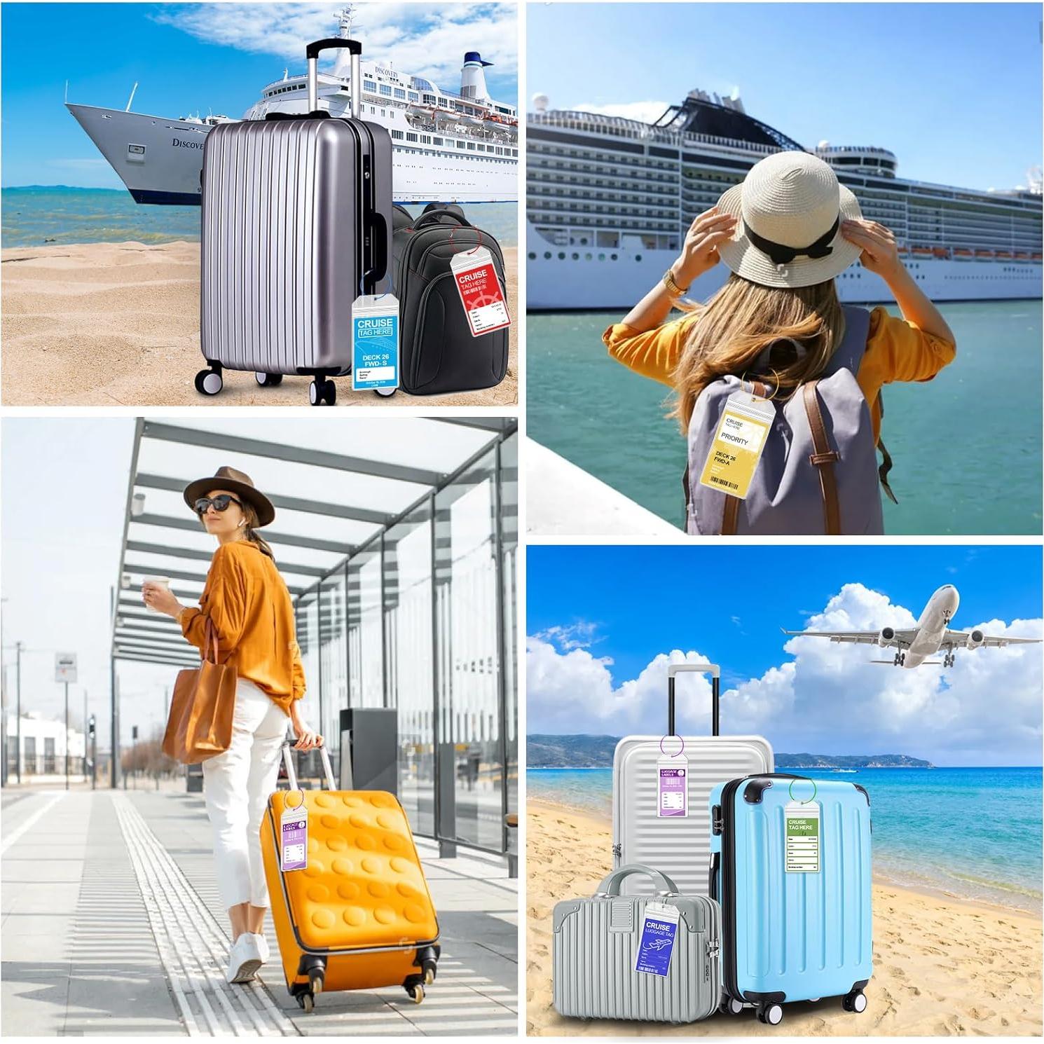 Portaetiquetas de Equipaje Oicumic, 6 Etiquetas Transparentes Impermeables