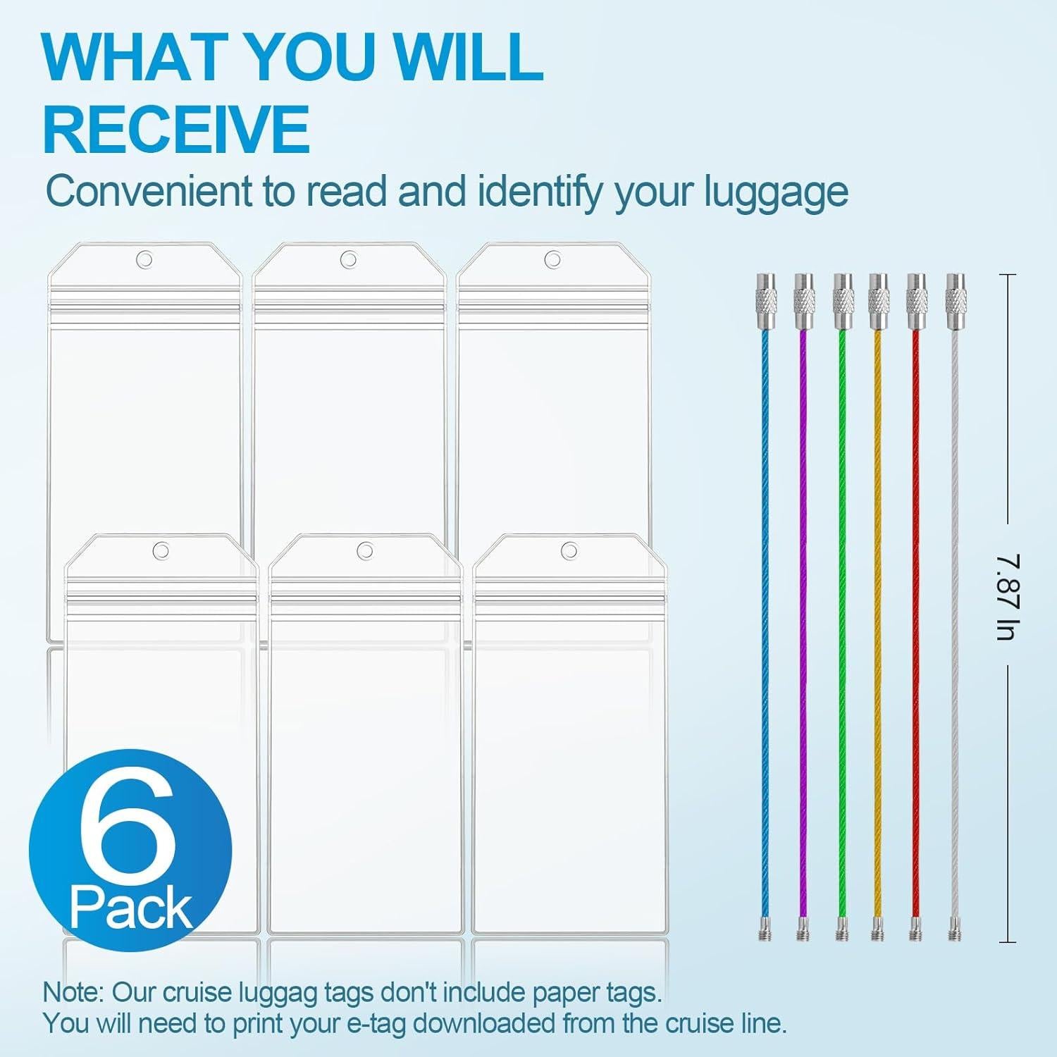 Portaetiquetas de Equipaje Oicumic, 6 Etiquetas Transparentes Impermeables