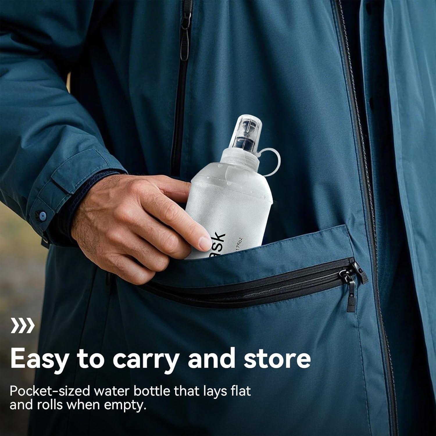 Botella de Agua Suave Colapsable SHELEMB 150ml Blanca