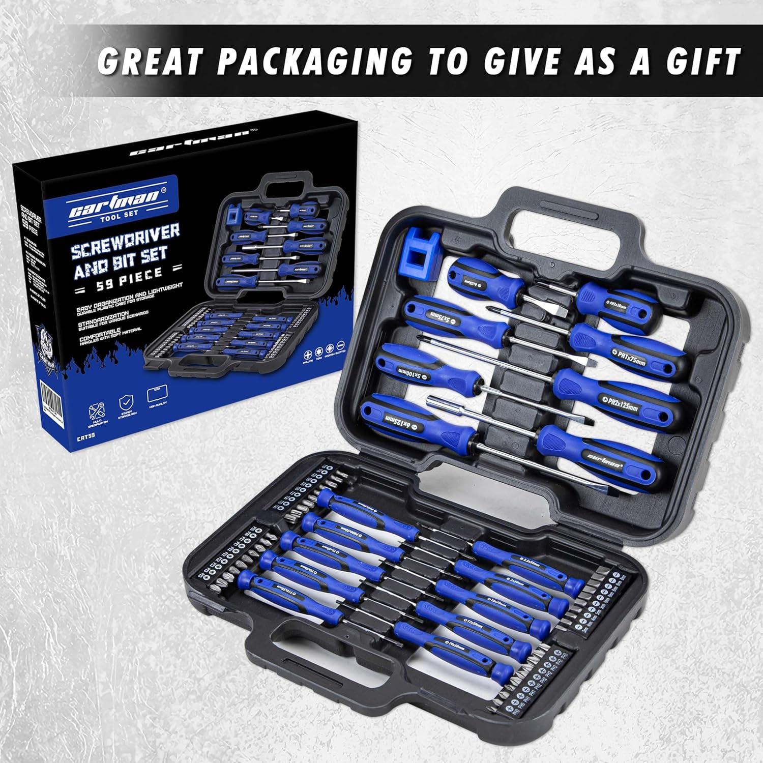 Juego de Destornilladores CARTMAN 59 Piezas Magnéticos