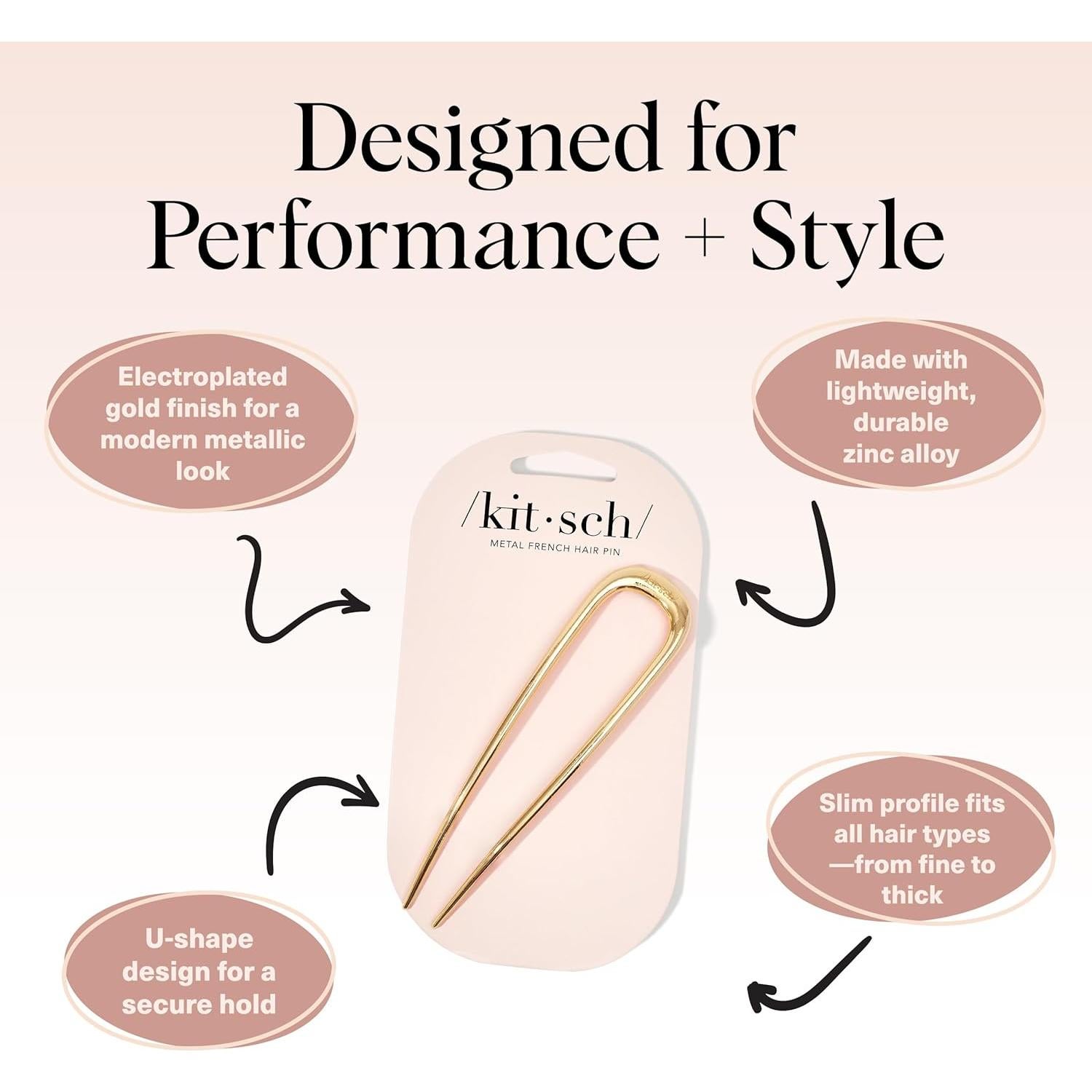 Horquilla Francesa Kitsch Dorada - Sujeción Segura y Elegante