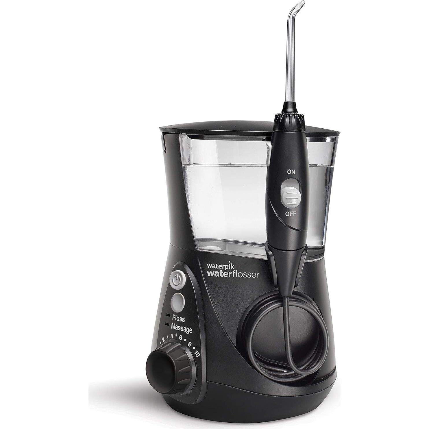 Hilo Dental Eléctrico Waterpik Aquarius Negro + Puntas DT-100E