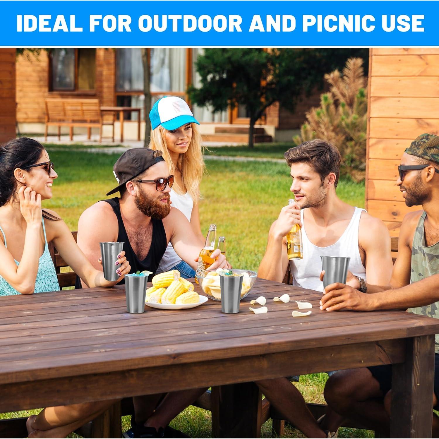 Paquete de 4 tazas de acero inoxidable HAMILADUO 480 ml