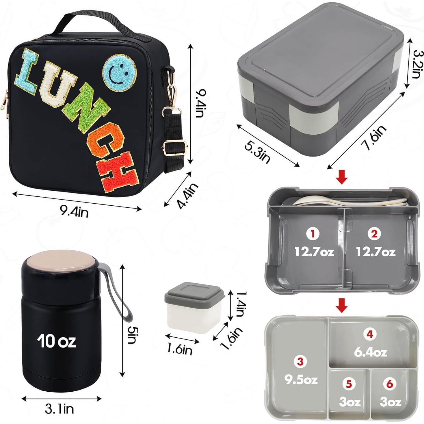 Bolsa de Almuerzo PainZieteg con Caja Bento y Termo 0.3L