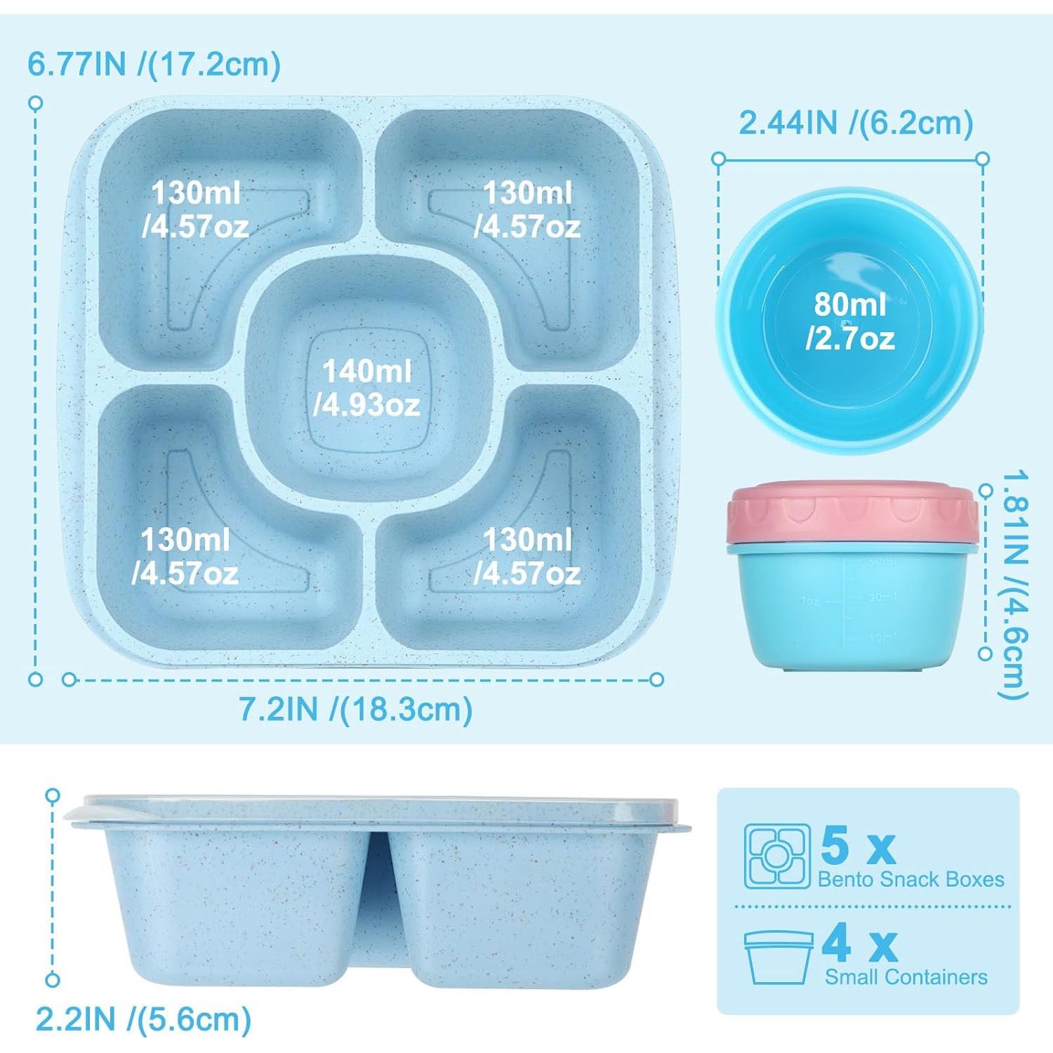 Contenedores de Snacks FANCILLA 5 Compartimentos Reutilizables