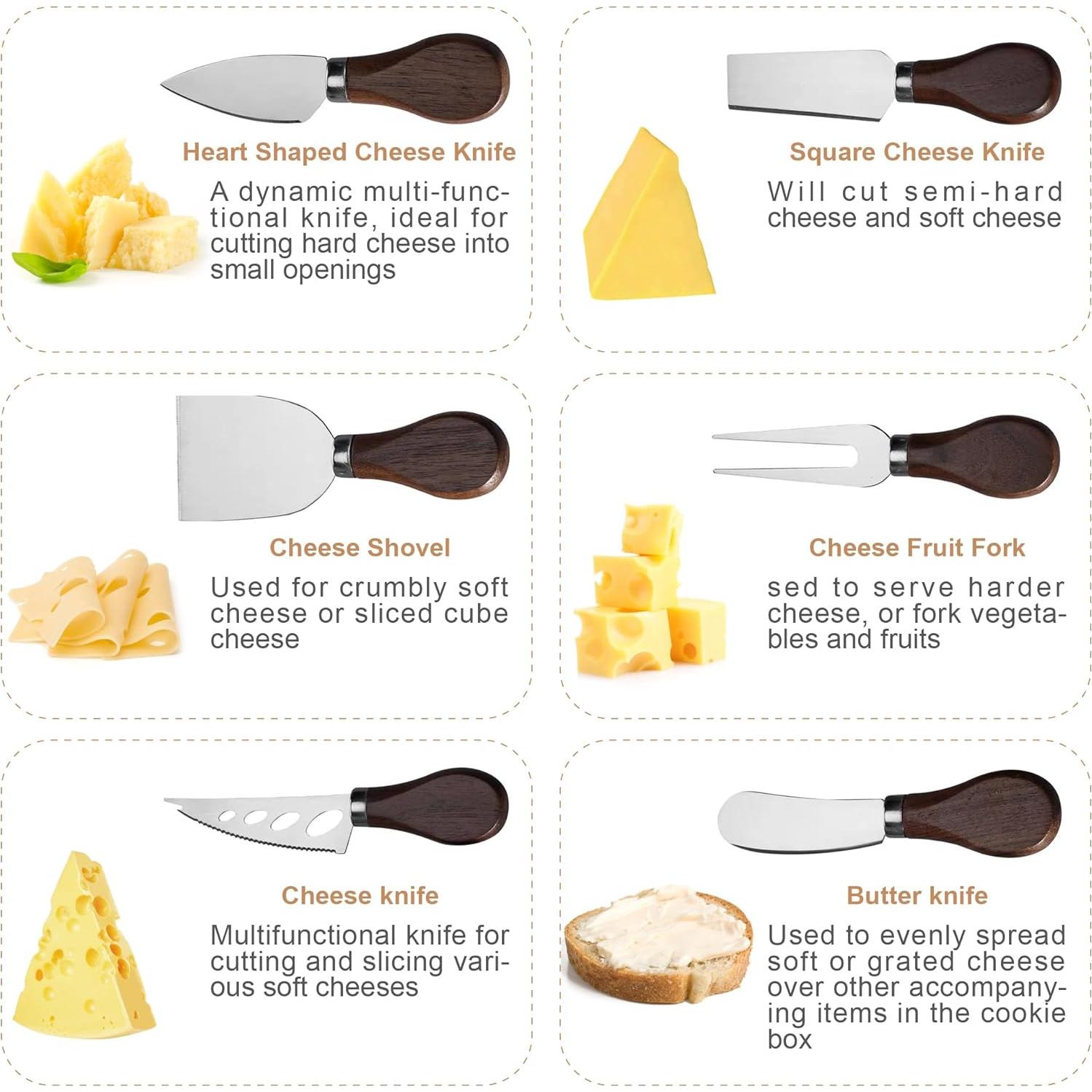 Juego de cuchillos para queso YJNSFT 6 piezas acero inoxidable