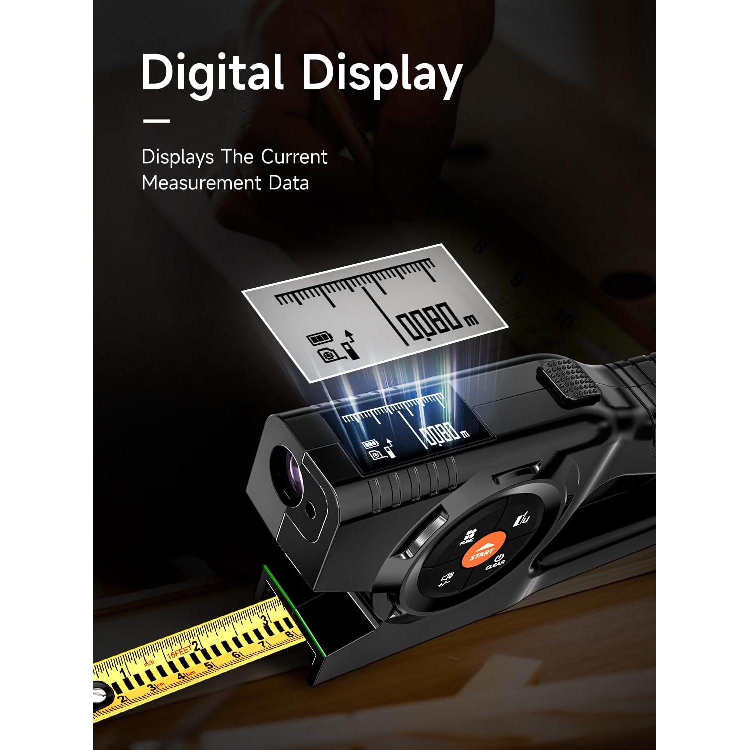Cinta Métrica Digital Aicevoos 59.74m con Láser Verde