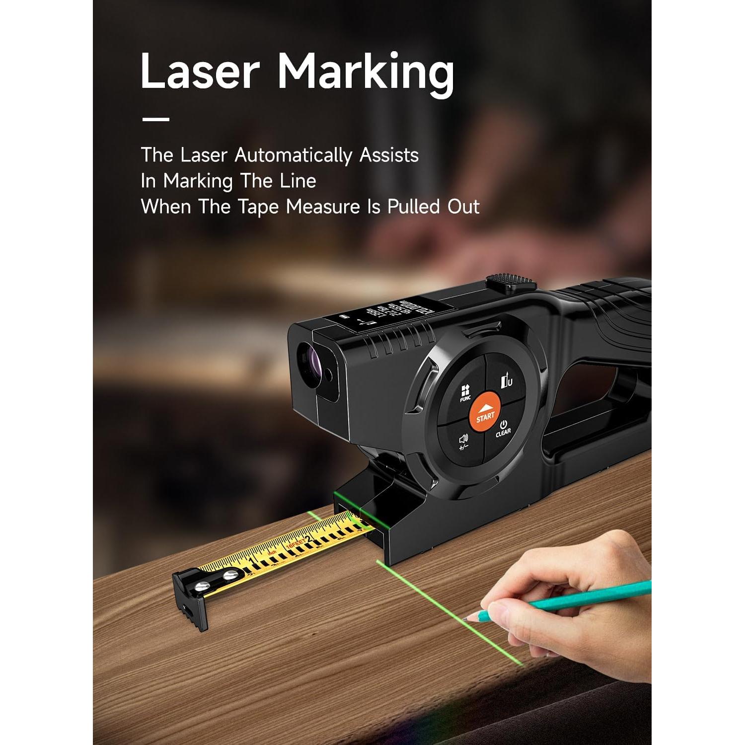 Cinta Métrica Digital Aicevoos 59.74m con Láser Verde