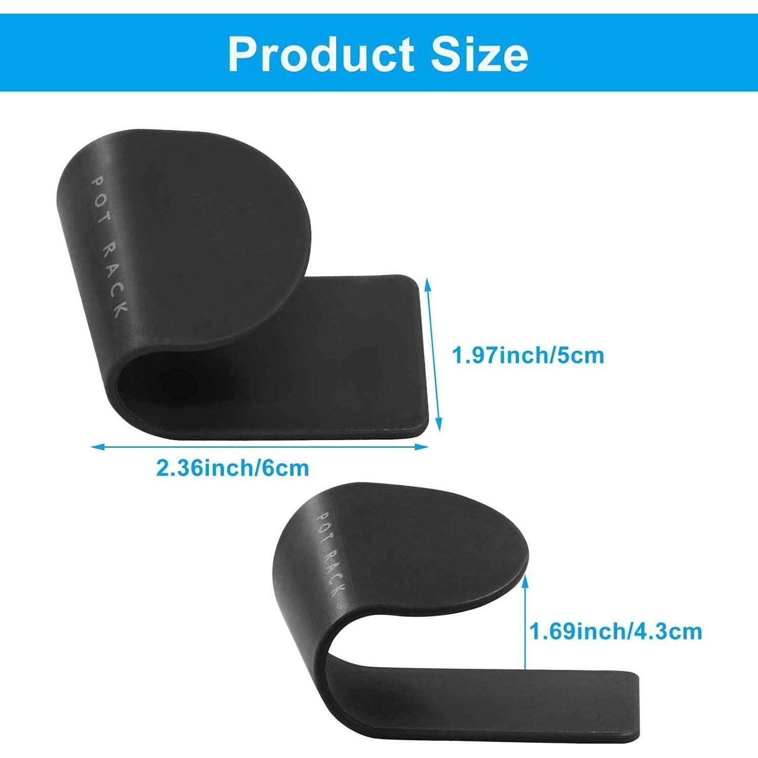 Organizador de Tapa de Olla Ajustable Kemcatui - 6 Pares Negro