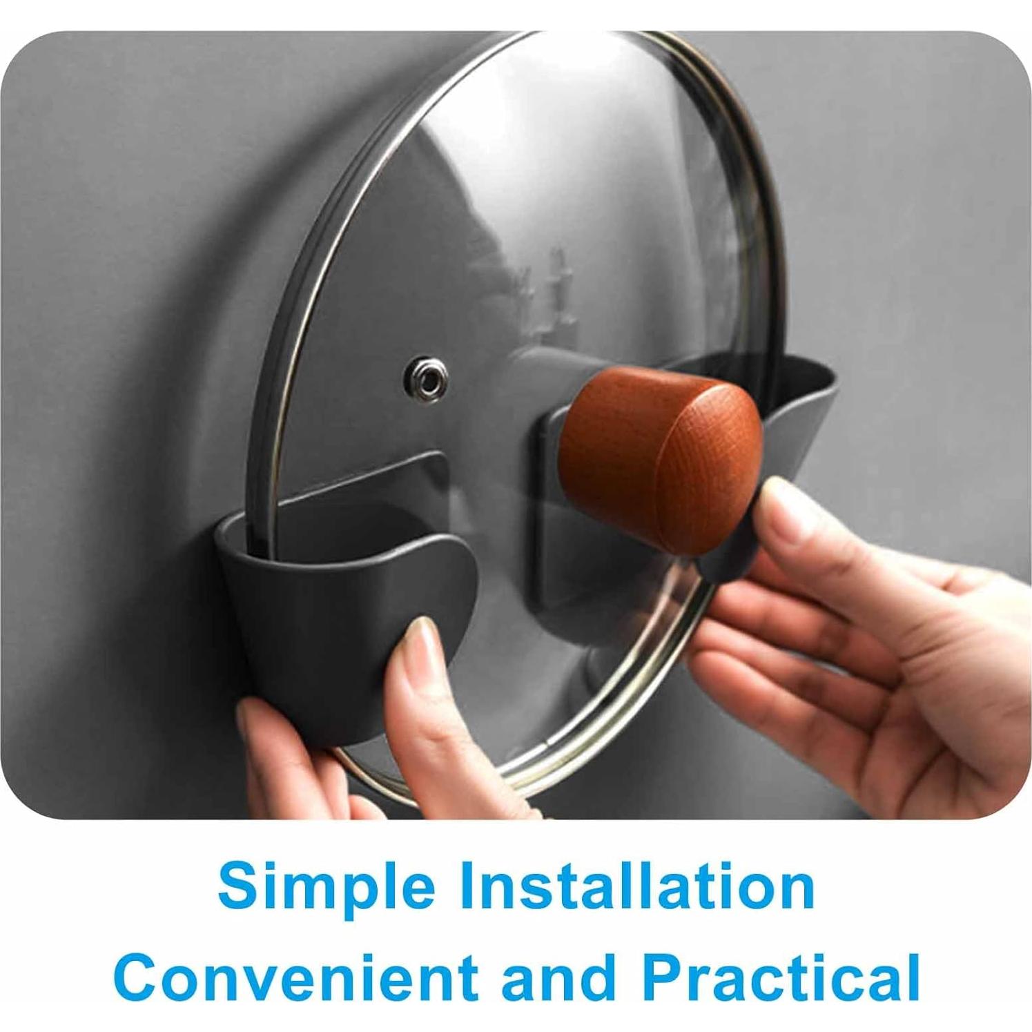 Organizador de Tapa de Olla Ajustable Kemcatui - 6 Pares Negro