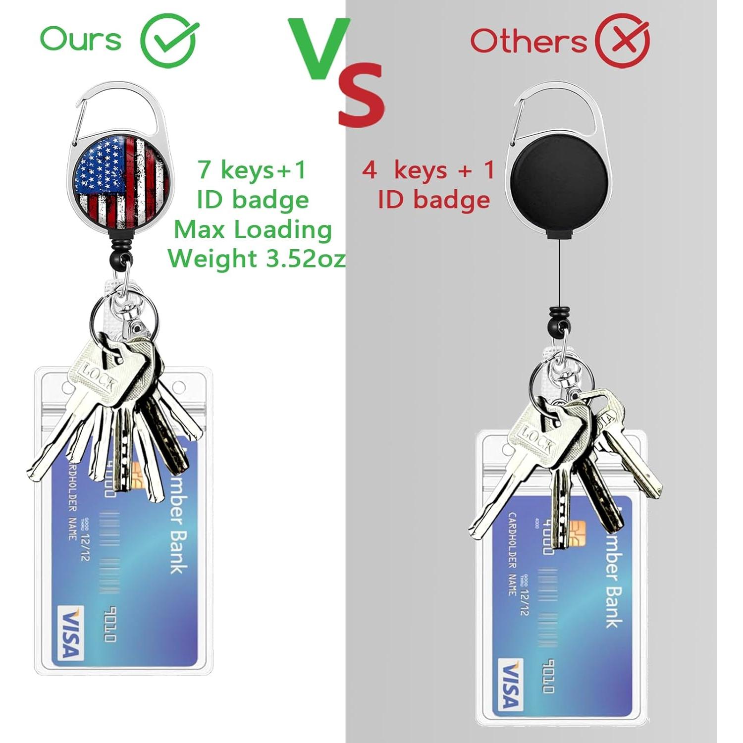 Porta Insignia Retráctil Lebrocoli Bandera Americana ID