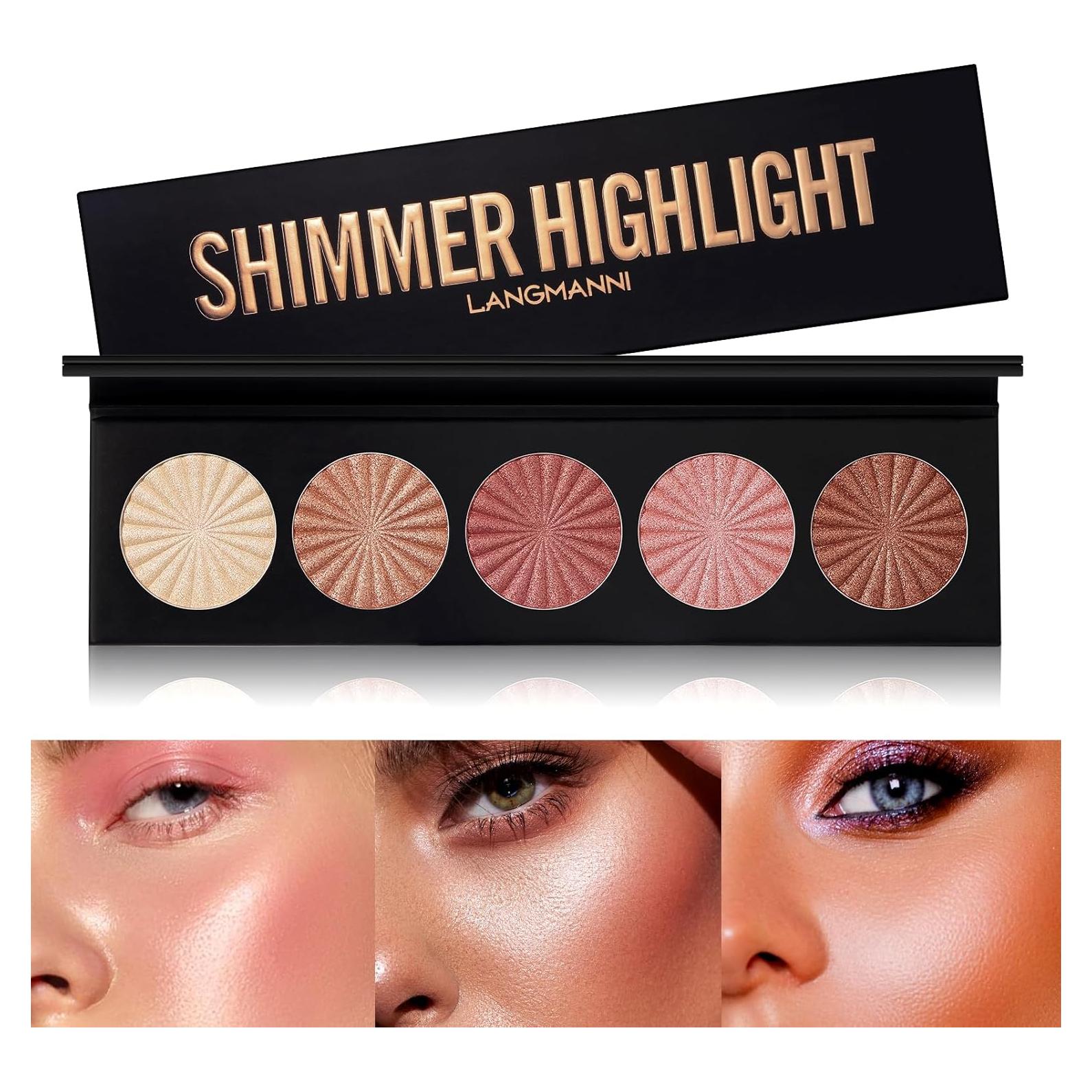 Paleta de Polvo Iluminador LANGMANNI 5 Colores 100g