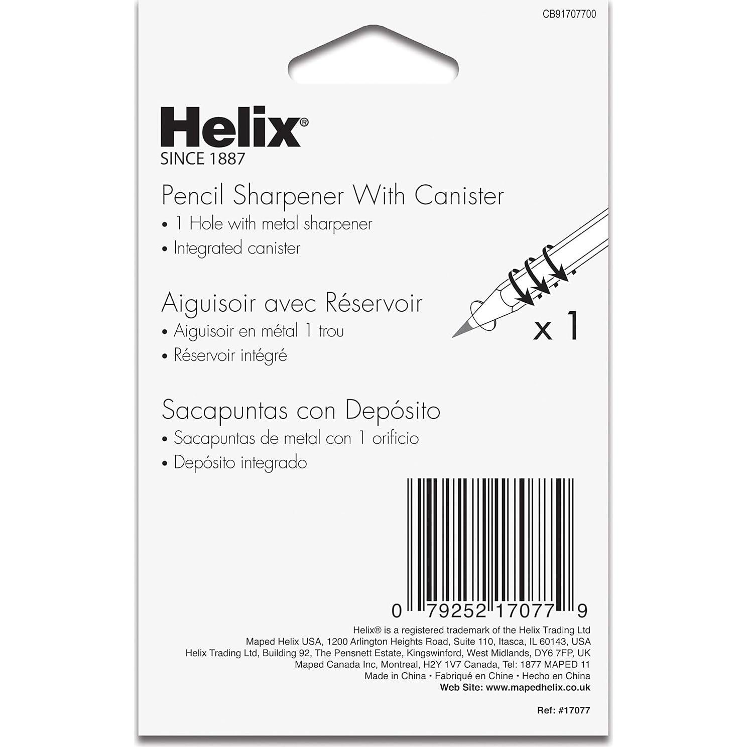 Sacapuntas Maped Helix USA 1 Agujero con Recipiente - Colores Surtidos
