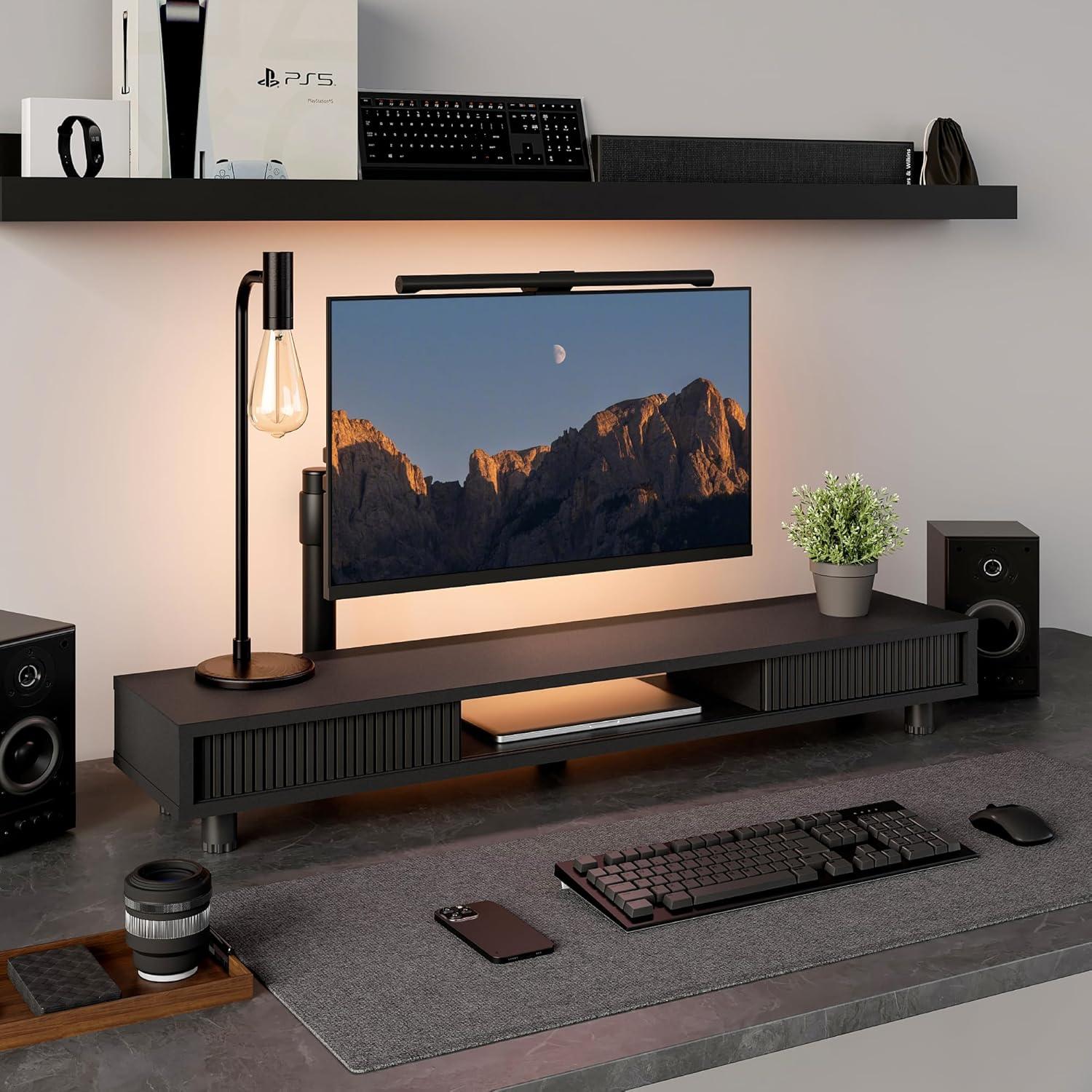 Soporte Doble para Monitor Fenge 108 cm con Cajón y 2 Niveles