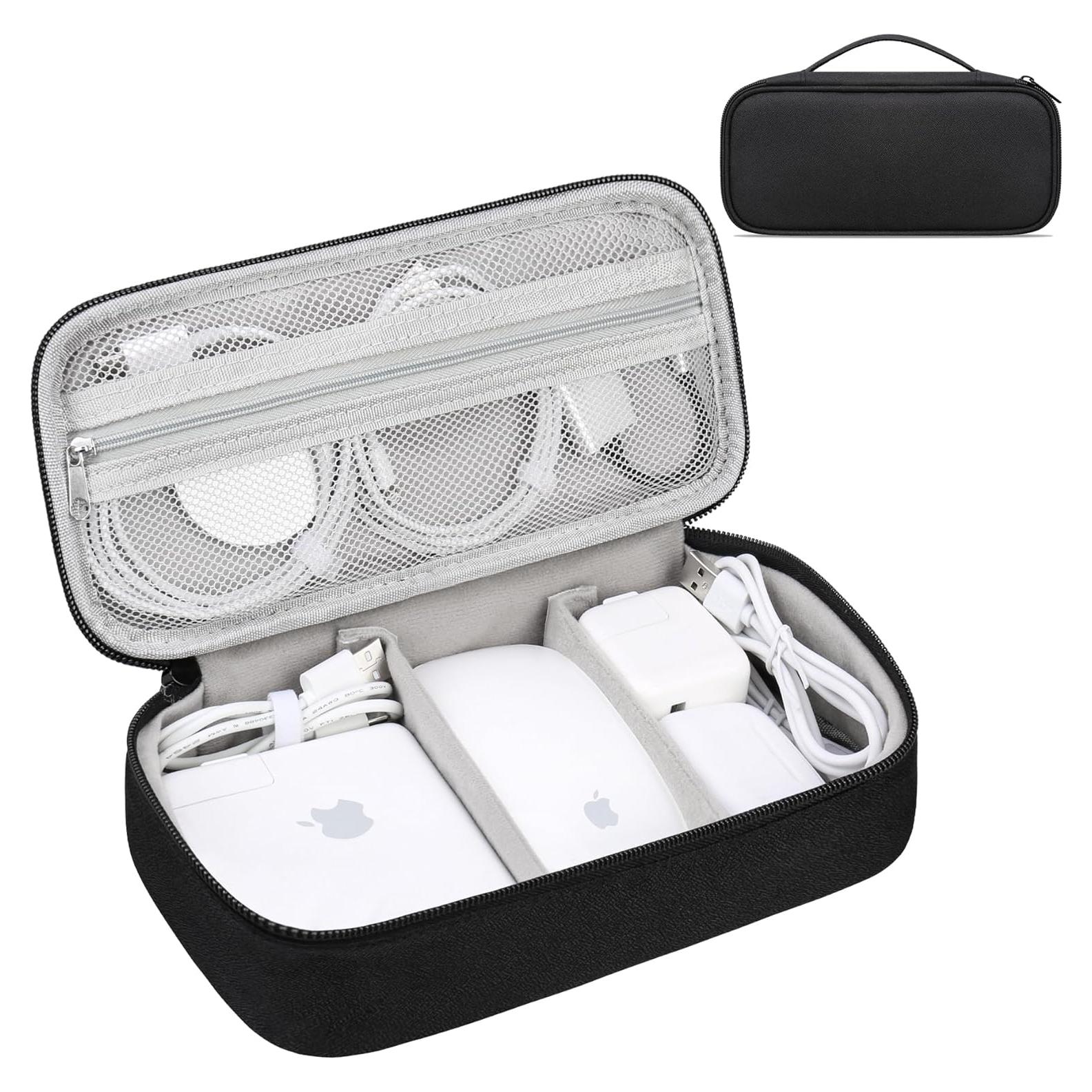 Bolsa Organizadora Electrónica Lacdo Negra - Doble Capa, 25.1x12.7cm