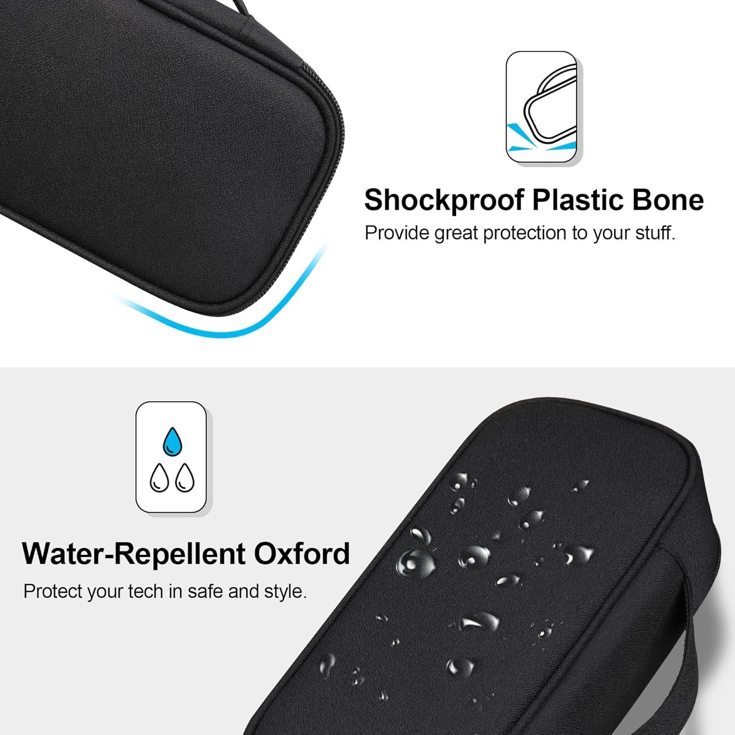 Bolsa Organizadora Electrónica Lacdo Negra - Doble Capa, 25.1x12.7cm