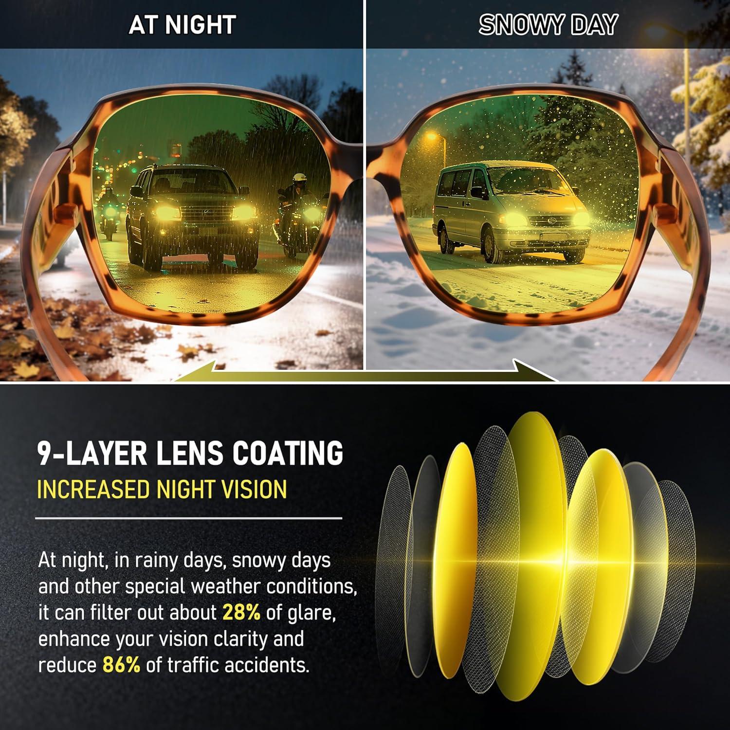 Gafas de Visión Nocturna URUMQI Antirreflejo para Conducir