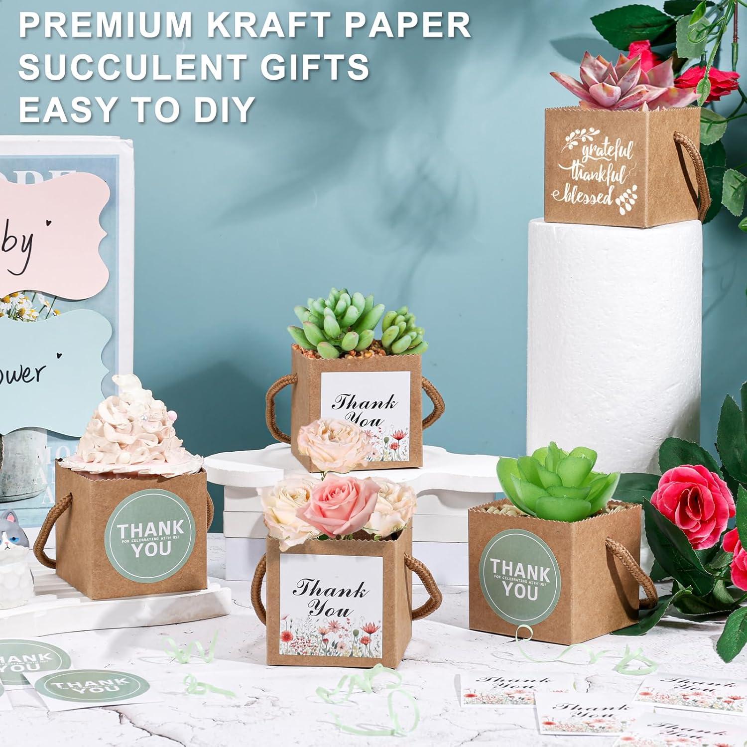 KesaPlan 50 Bolsas de Envoltura para Suculentas con Etiquetas