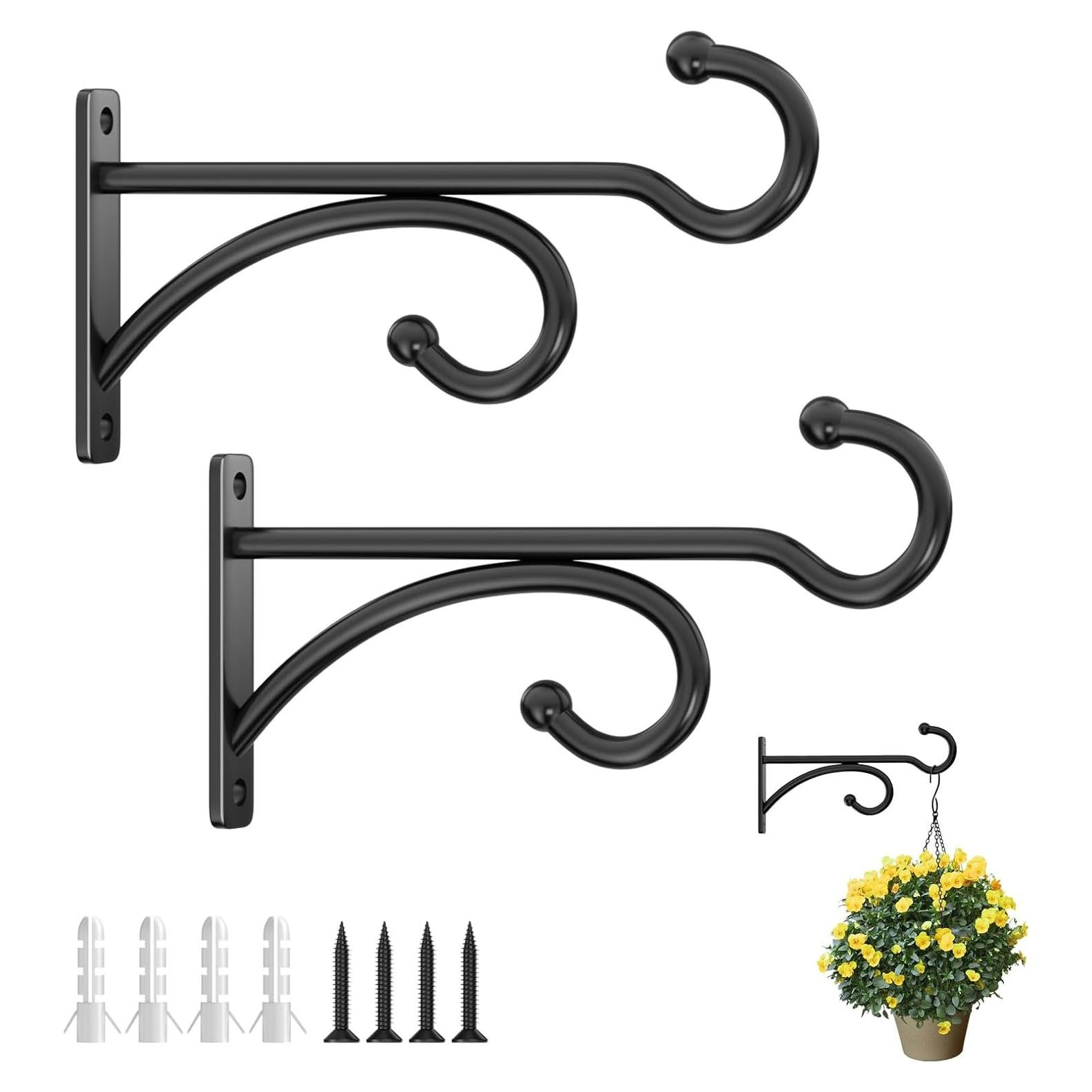 Ganchos para Colgar Plantas Pickpiff 20.32 cm Metal Negro 2-Pack