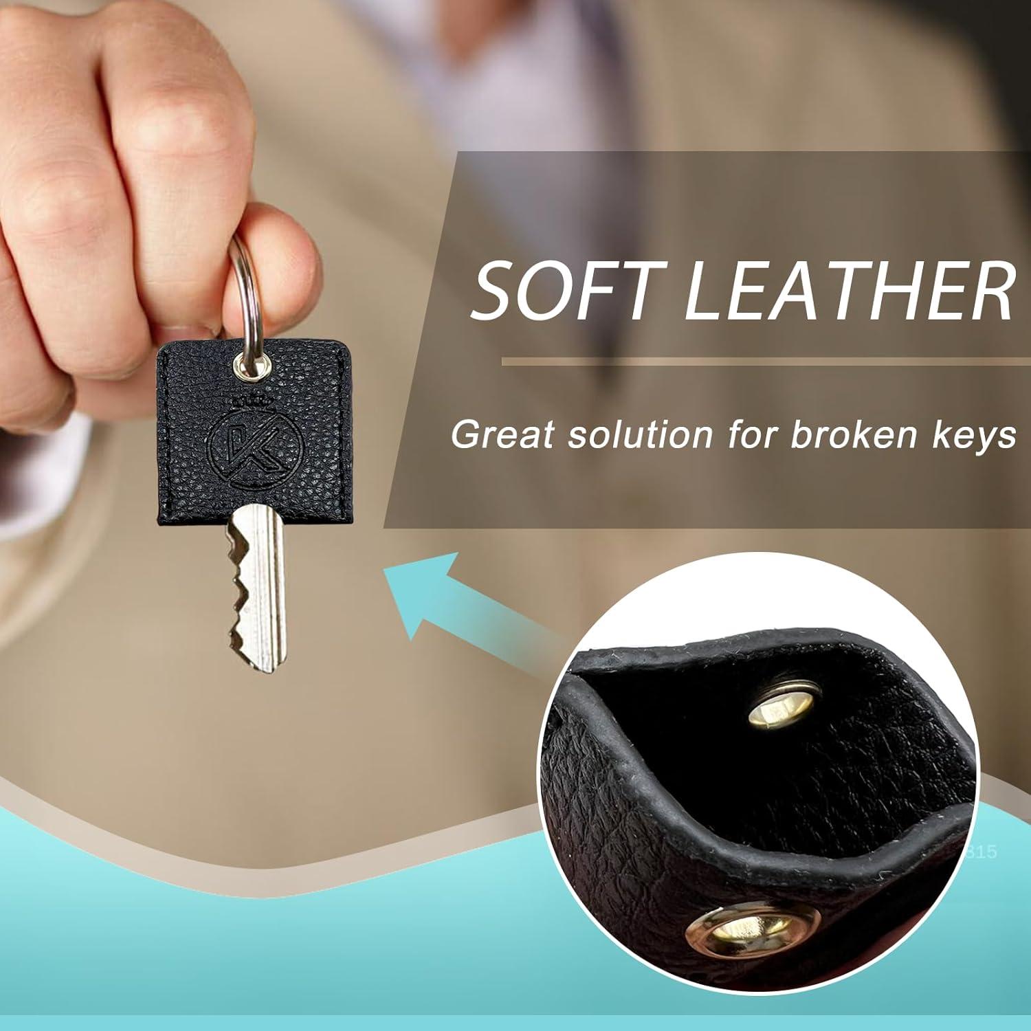 Funda de Llave de Cuero Suave KRSURERICHER 3 Piezas Negra