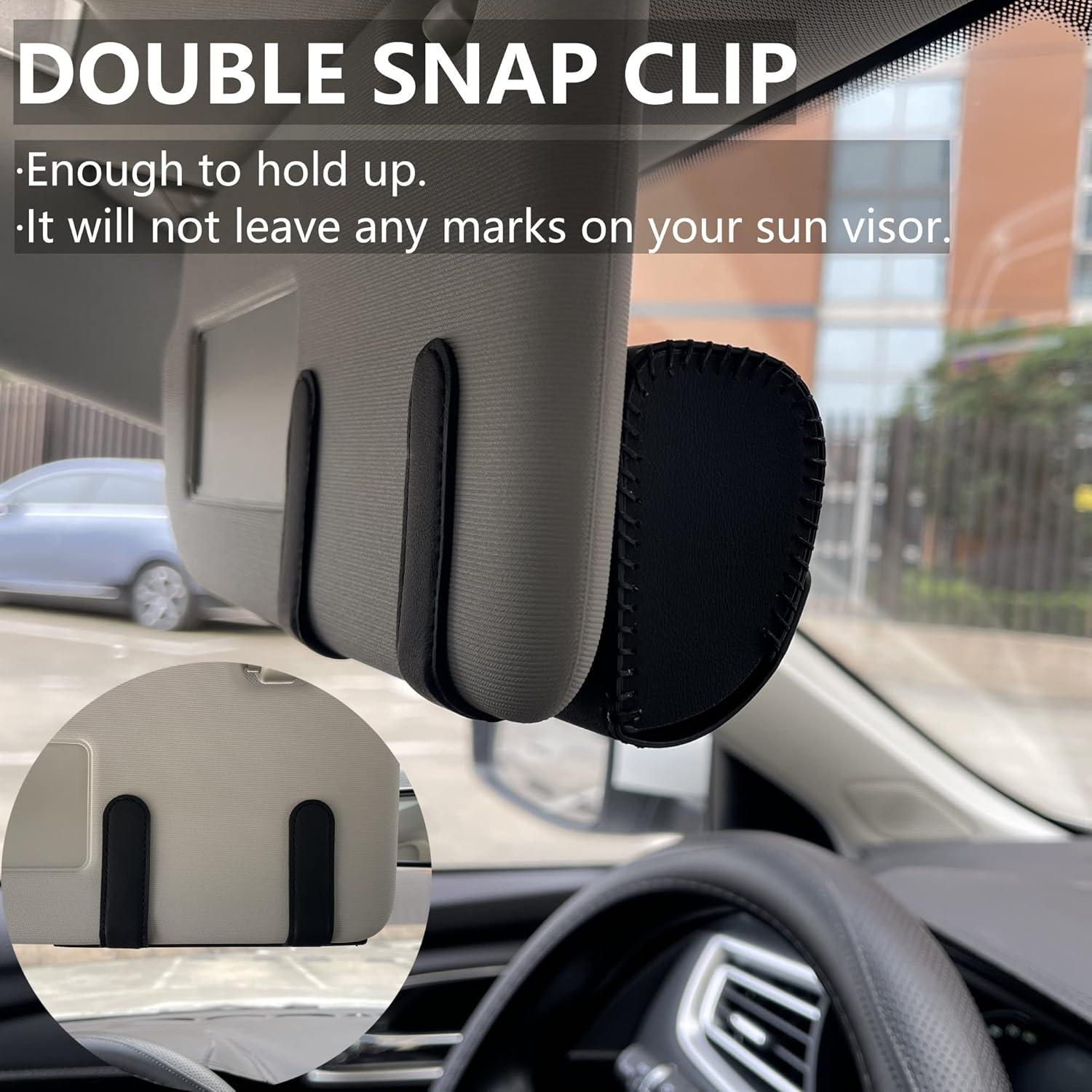 Soporte de Gafas de Sol KEKIMO para Coche Negro - Estuche Universal