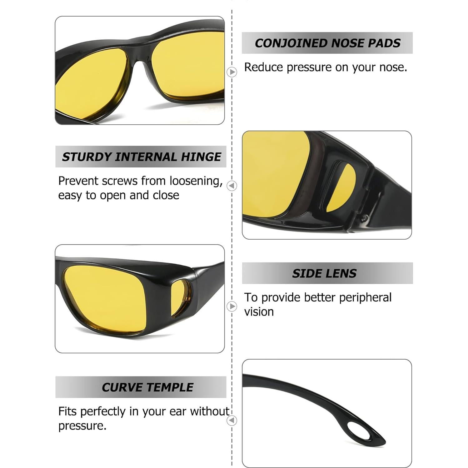 Gafas de Conducción Nocturna TJUTR Polarizadas Amarillas