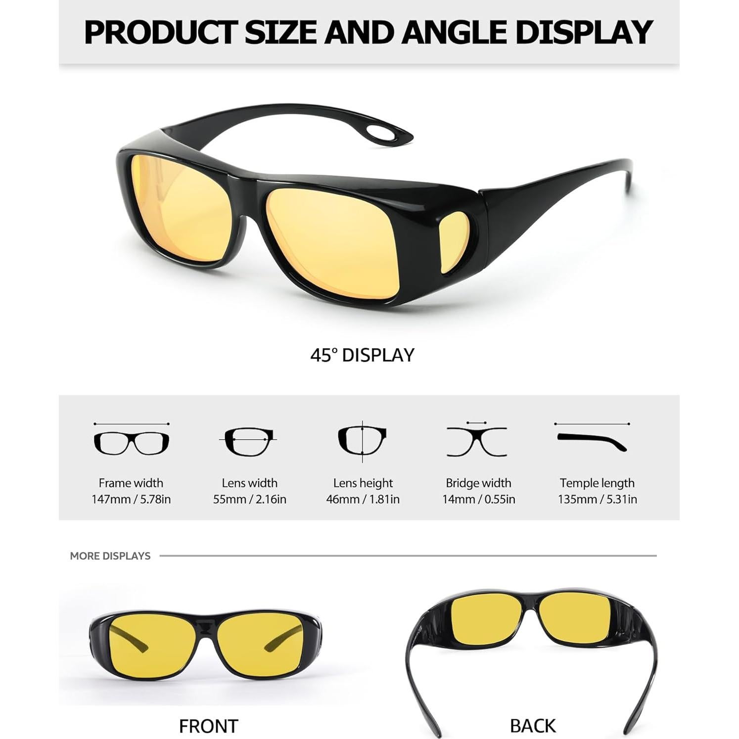 Gafas de Conducción Nocturna TJUTR Polarizadas Amarillas